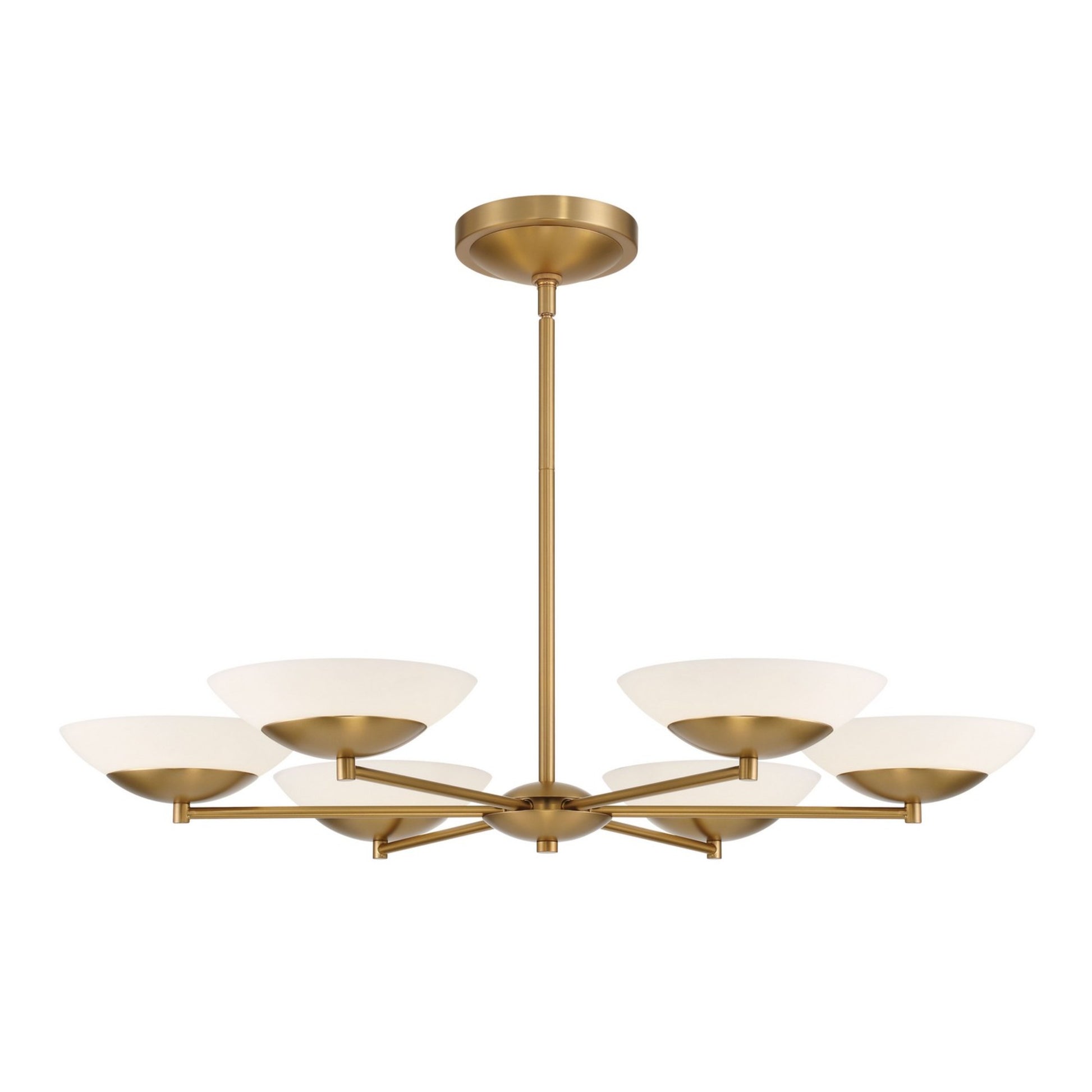 Solara 6-Light 36" LED Chandelier, Legacy Brass Finish - Bees Lighting