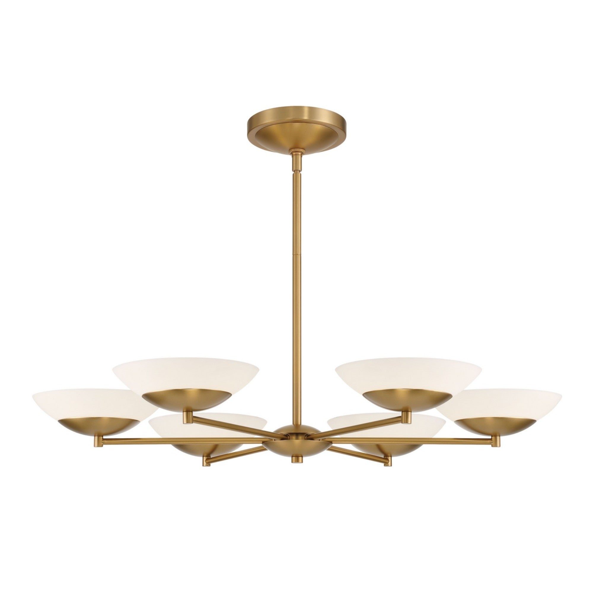 Solara 6-Light 36" LED Chandelier, Legacy Brass Finish - Bees Lighting