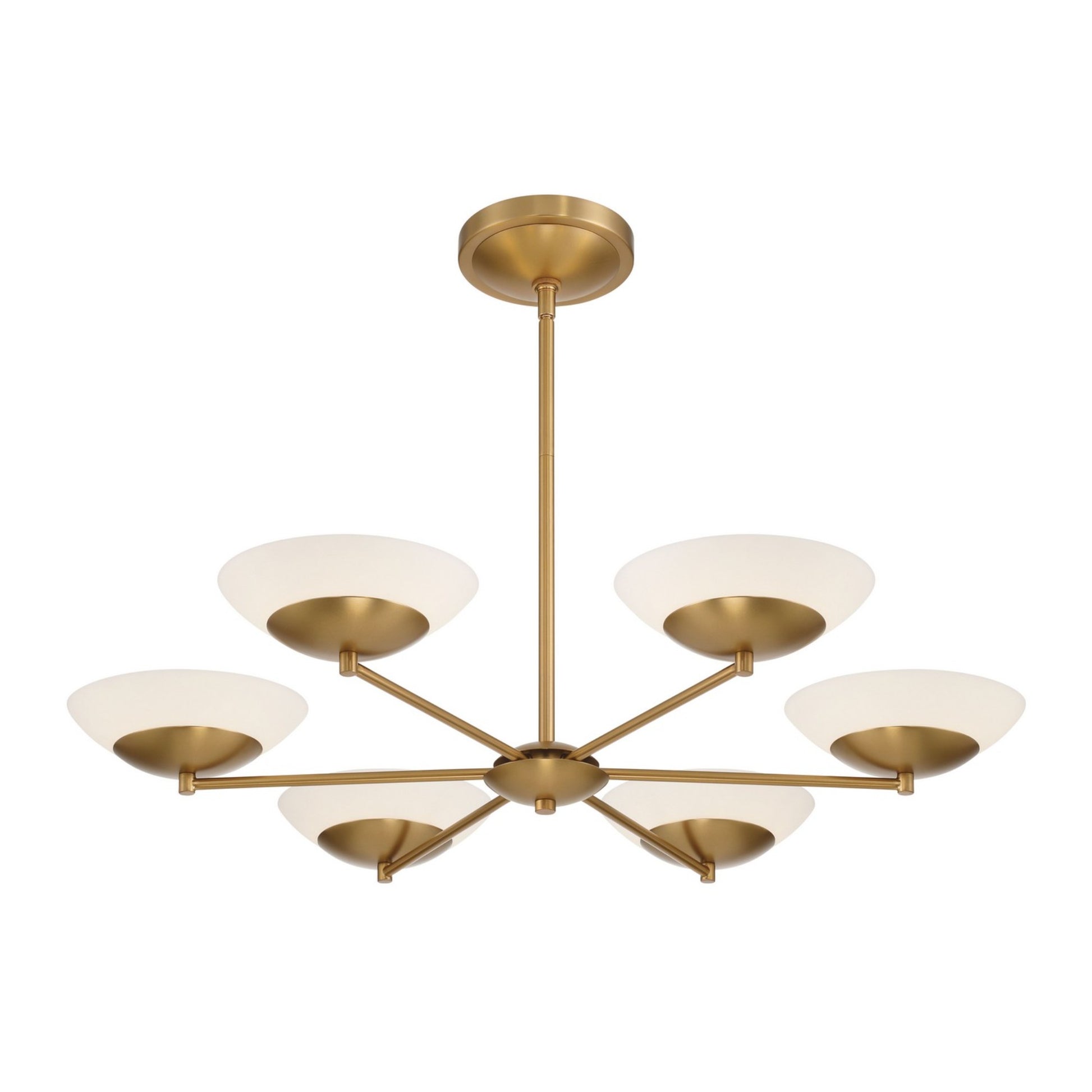 Solara 6-Light 36" LED Chandelier, Legacy Brass Finish - Bees Lighting