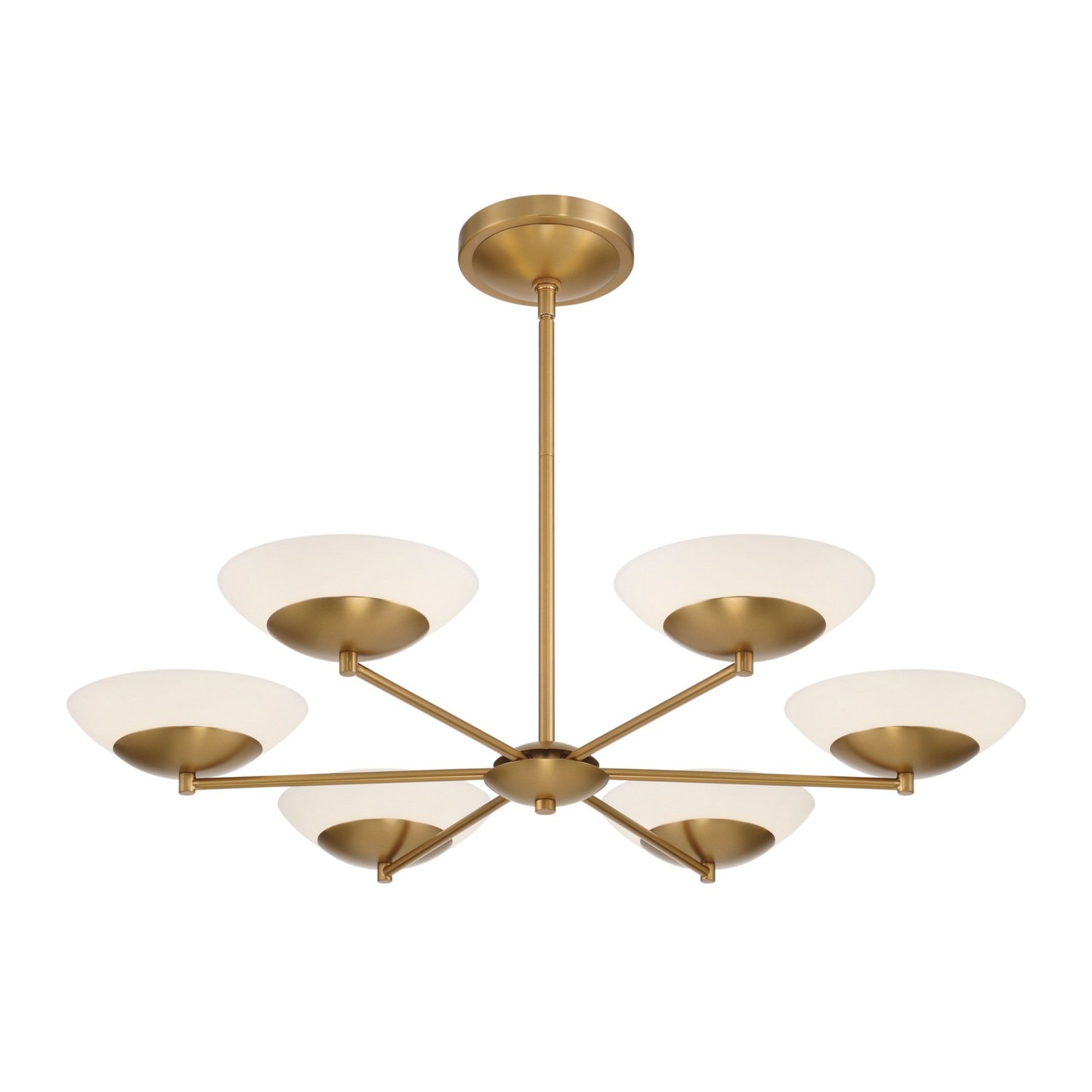 Solara 6-Light 36" LED Chandelier, Legacy Brass Finish - Bees Lighting