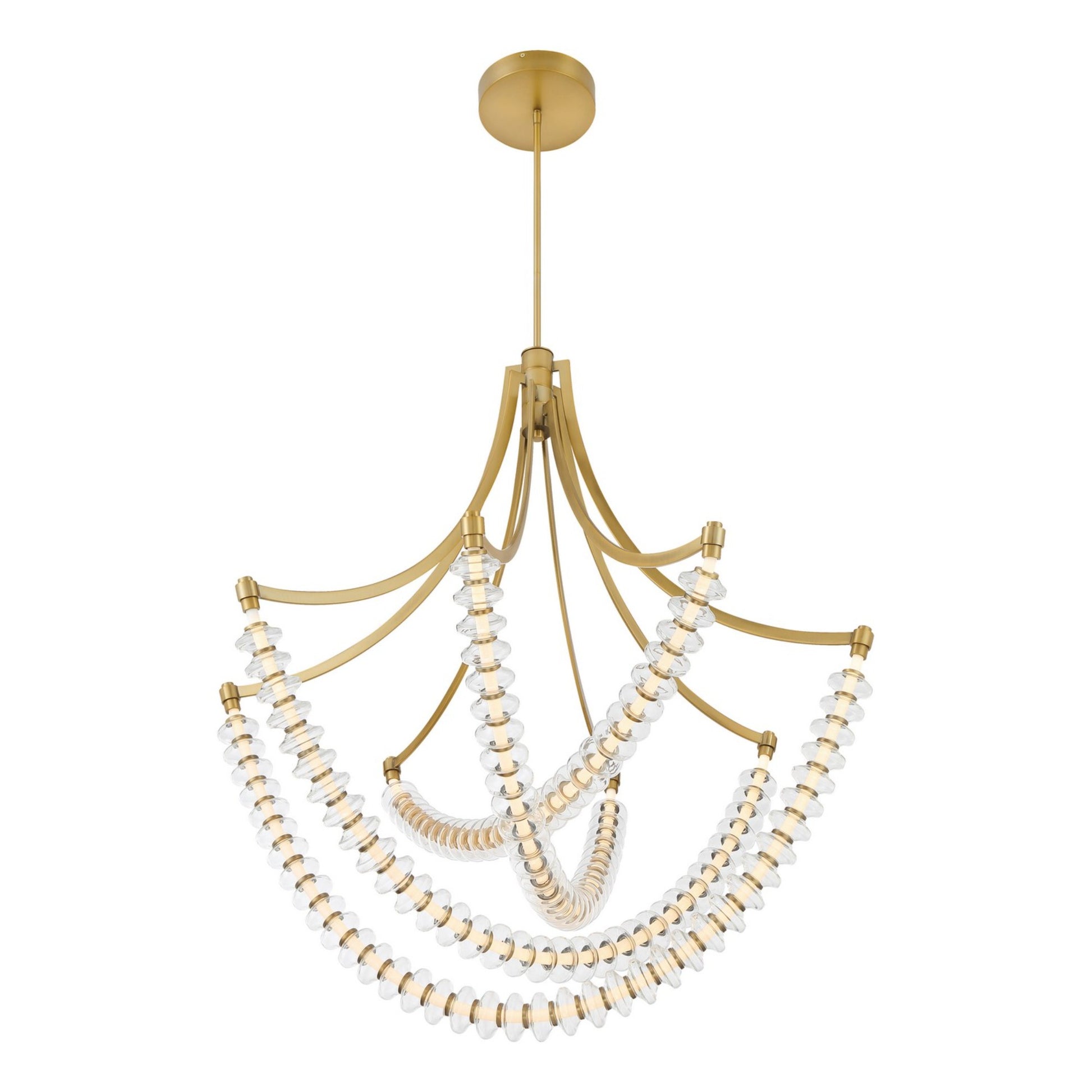 Pearl 39" LED Chandelier, Legacy Brass Finish - Bees Lighting