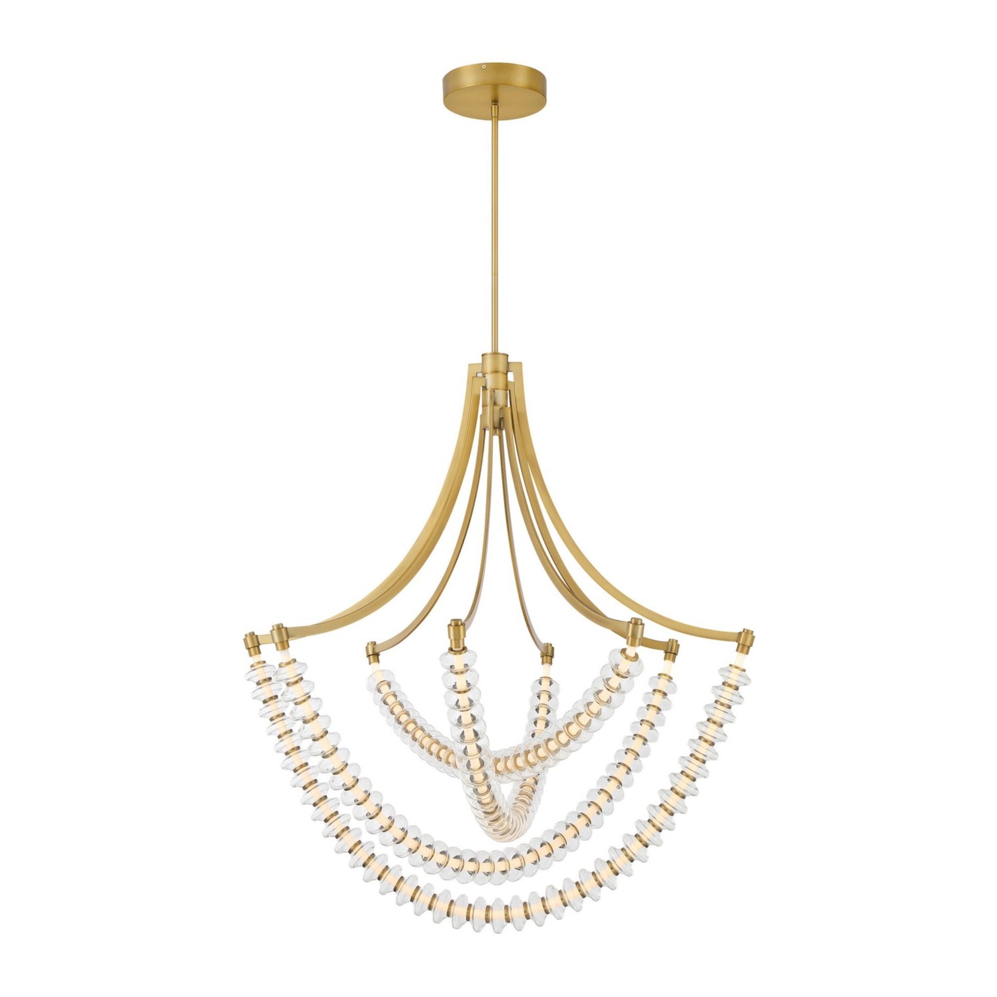Pearl 39" LED Chandelier, Legacy Brass Finish - Bees Lighting