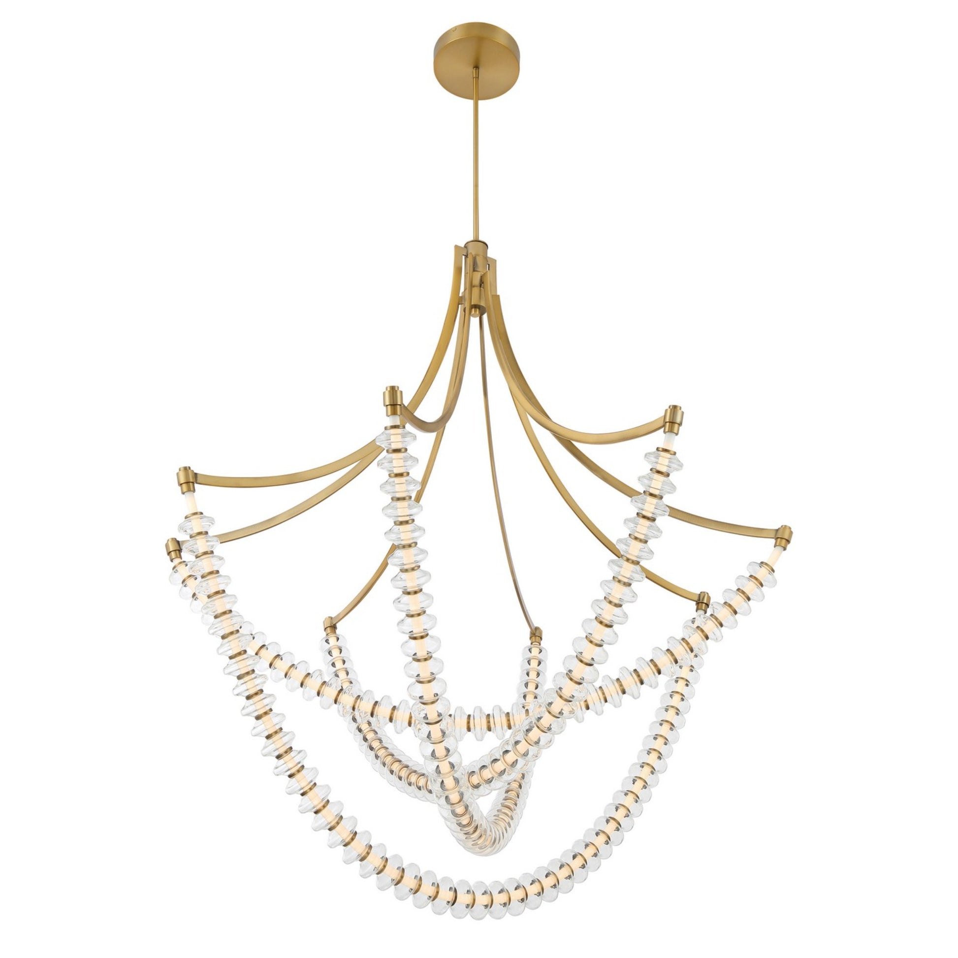 Pearl 49" LED Chandelier, Legacy Brass Finish - Bees Lighting