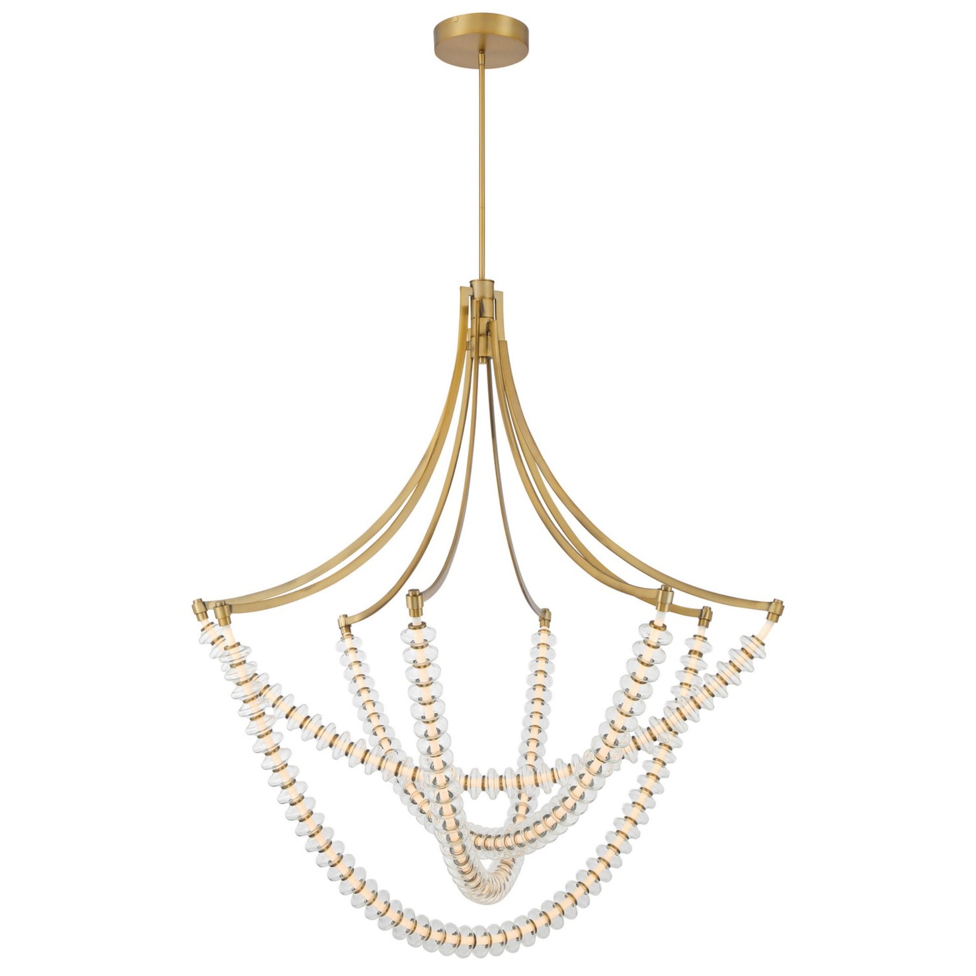 Pearl 49" LED Chandelier, Legacy Brass Finish - Bees Lighting