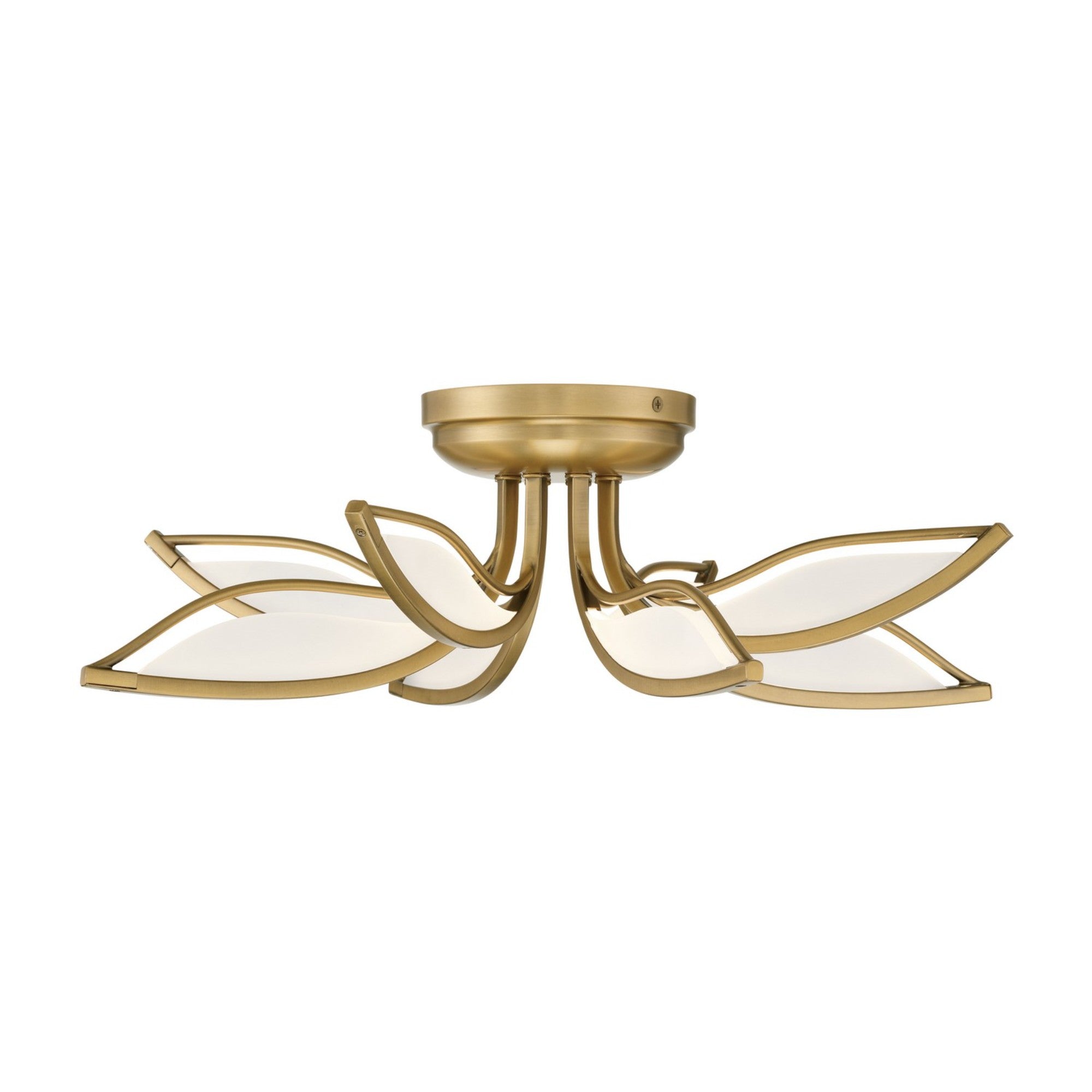 Papilio 21" LED Flush Mount, Legacy Brass Finish - Bees Lighting