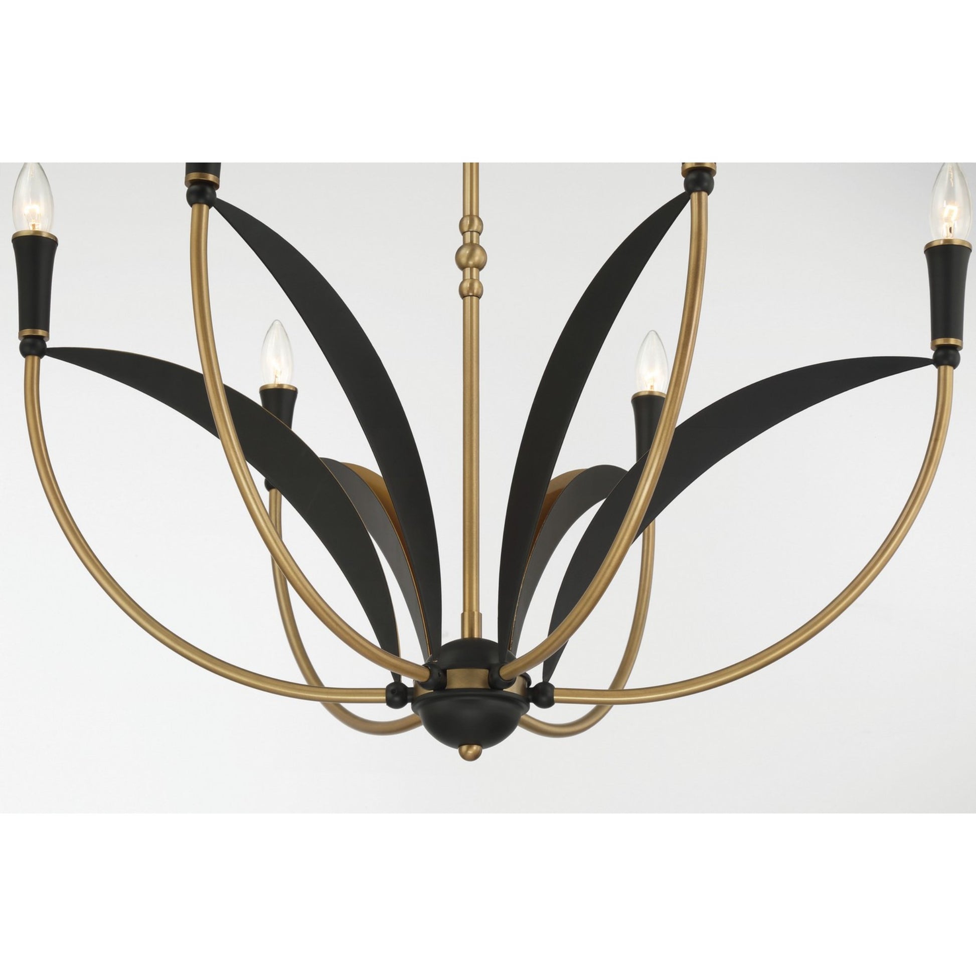 Miller 28" 6-Light Chandelier, Legacy Brass & Sand Coal Finish - Bees Lighting