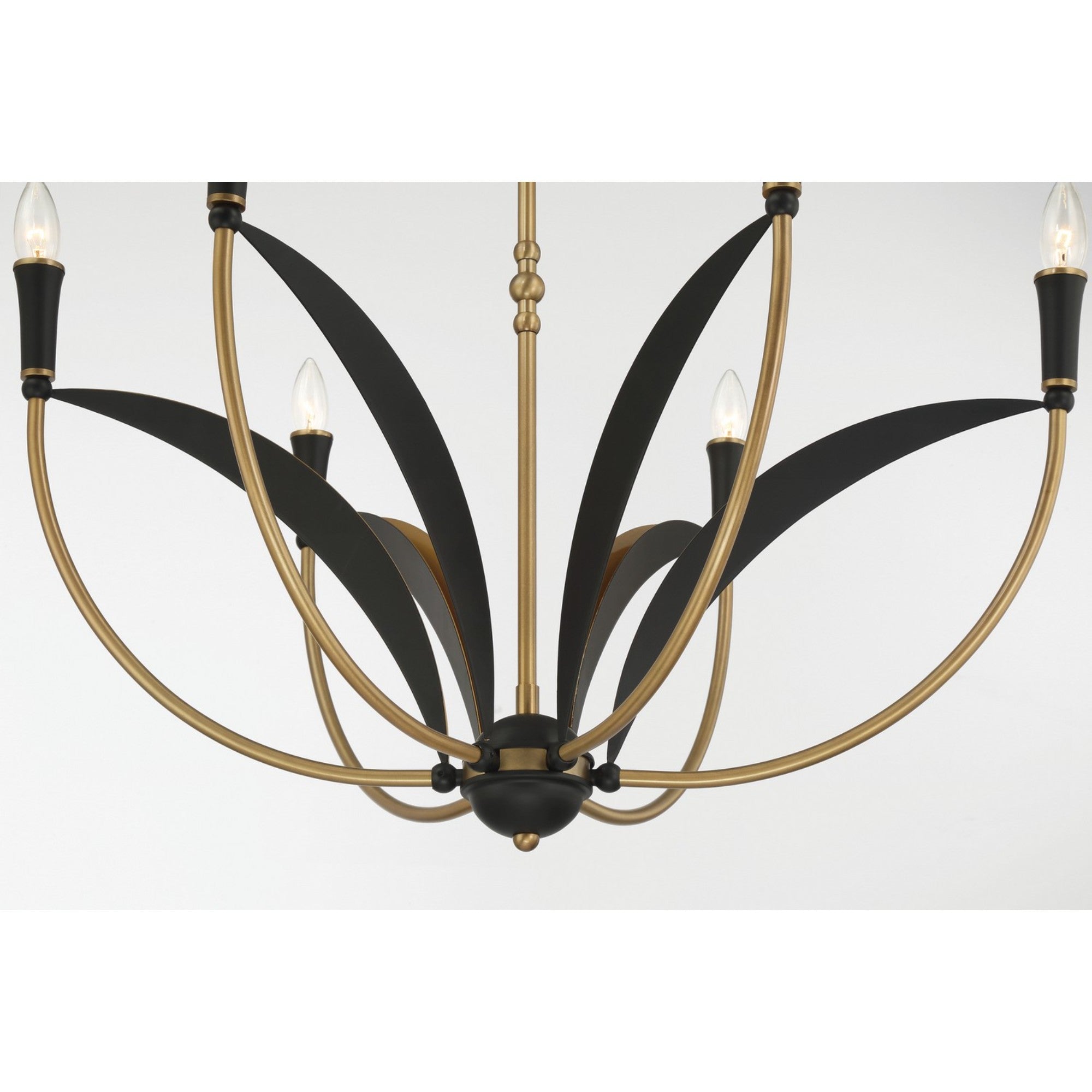 Miller 28" 6-Light Chandelier, Legacy Brass & Sand Coal Finish - Bees Lighting