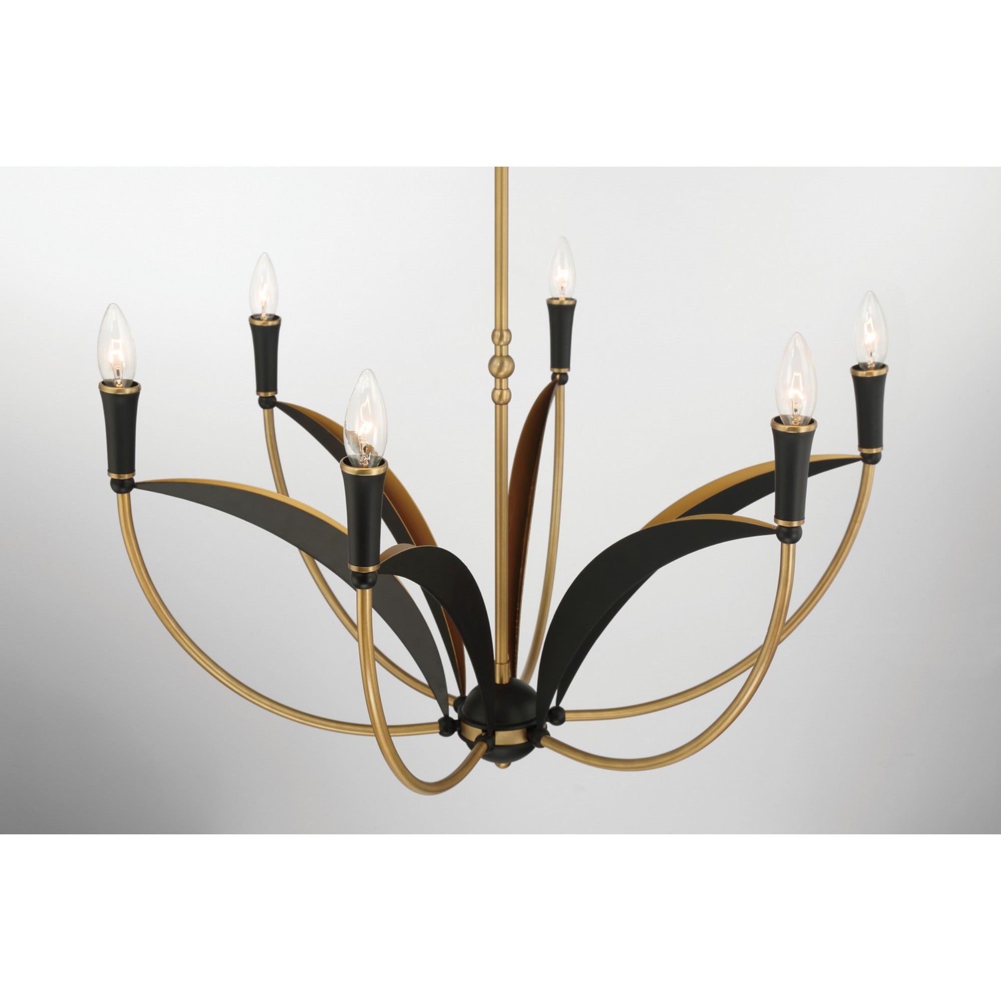 Miller 28" 6-Light Chandelier, Legacy Brass & Sand Coal Finish - Bees Lighting
