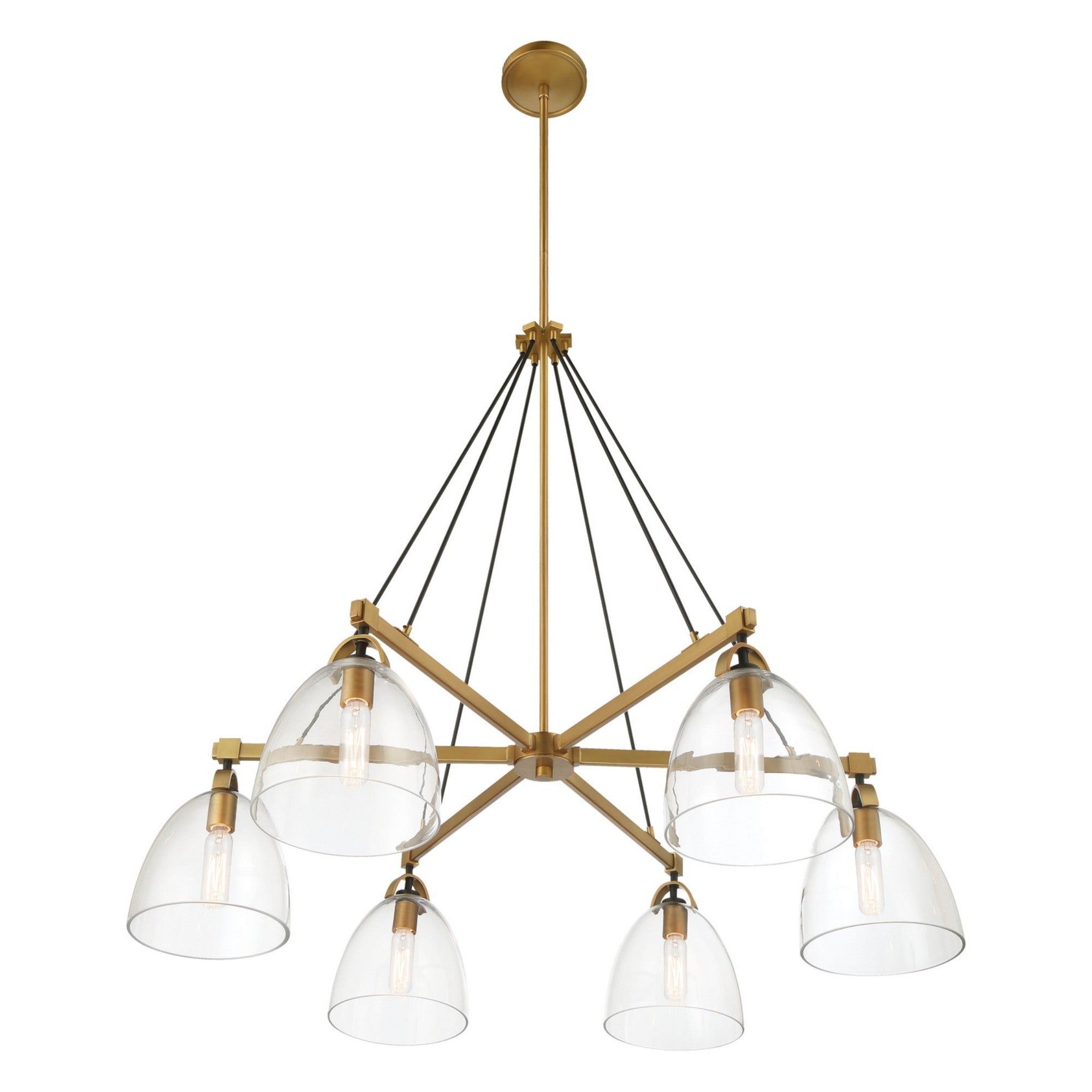 Sommersby 36" 6-Light Chandelier, Legacy Brass & Matte Coal Finish - Bees Lighting
