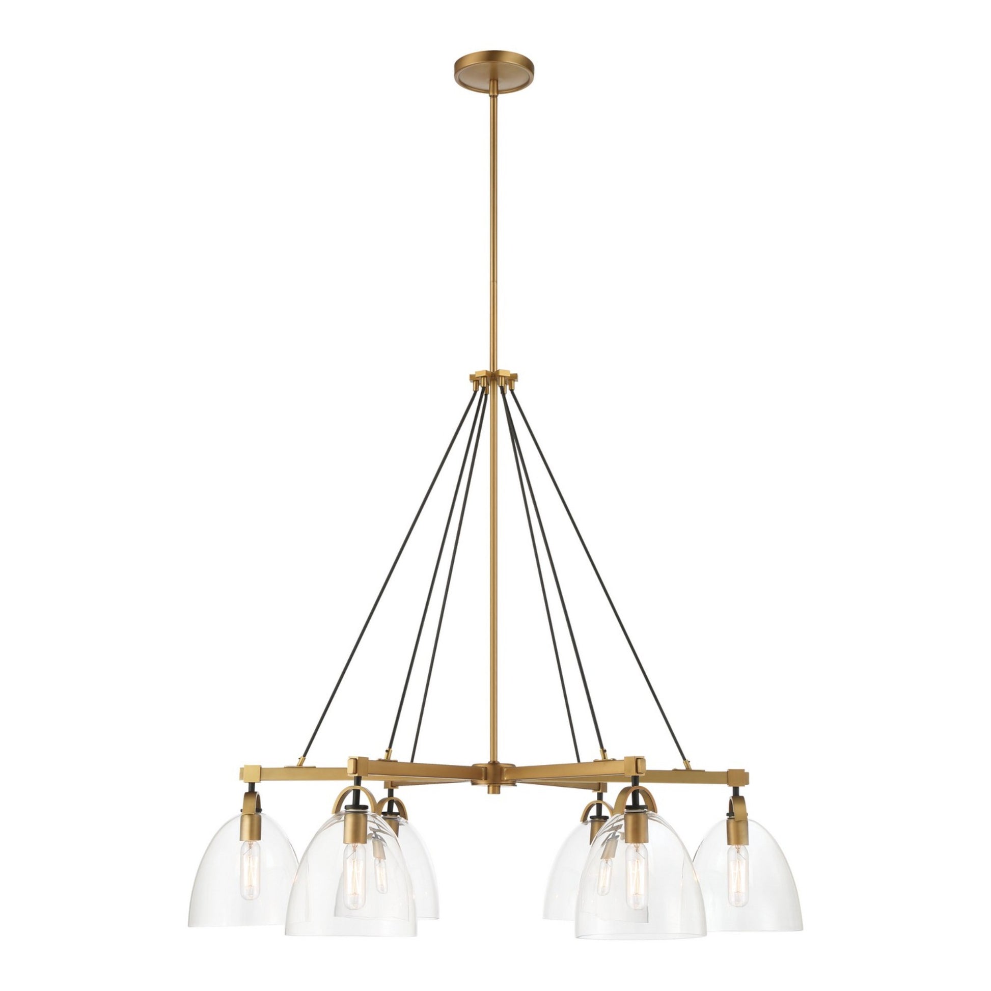Sommersby 36" 6-Light Chandelier, Legacy Brass & Matte Coal Finish - Bees Lighting