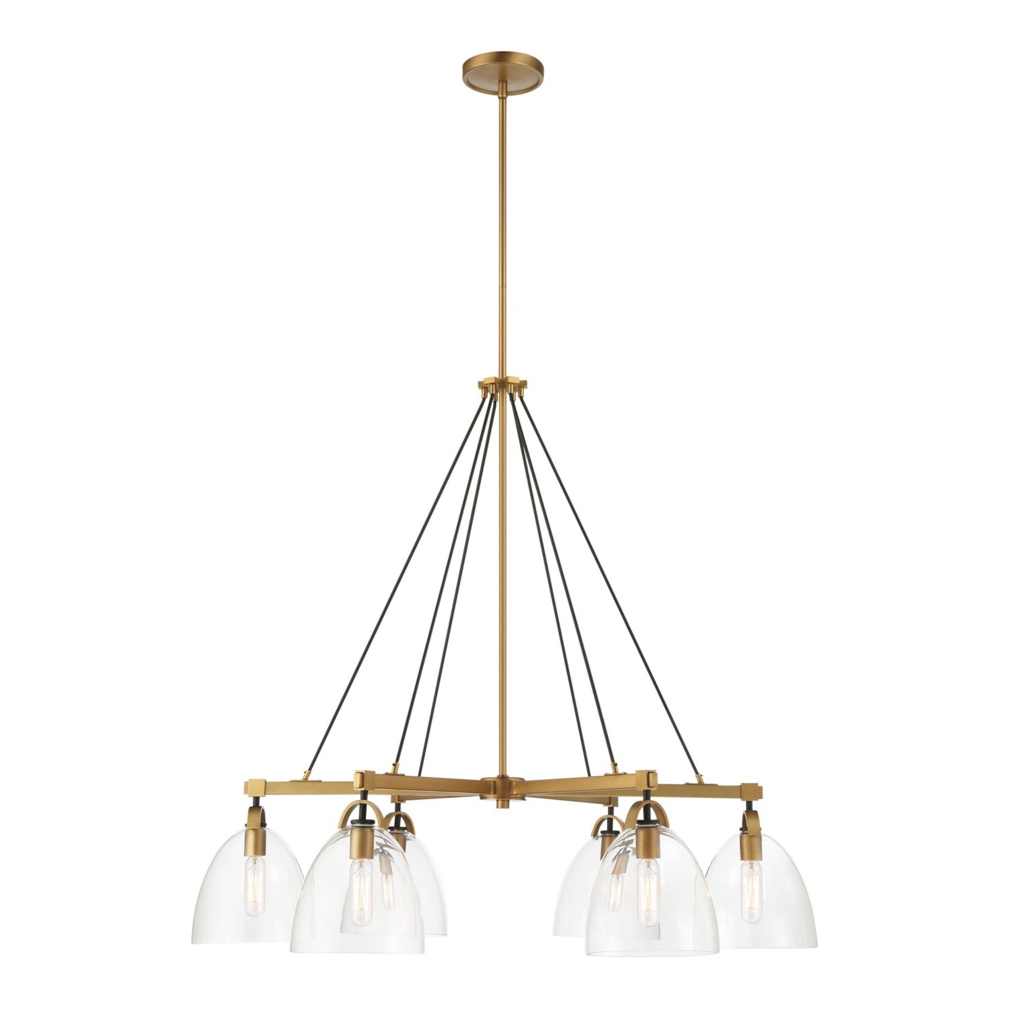 Sommersby 36" 6-Light Chandelier, Legacy Brass & Matte Coal Finish - Bees Lighting