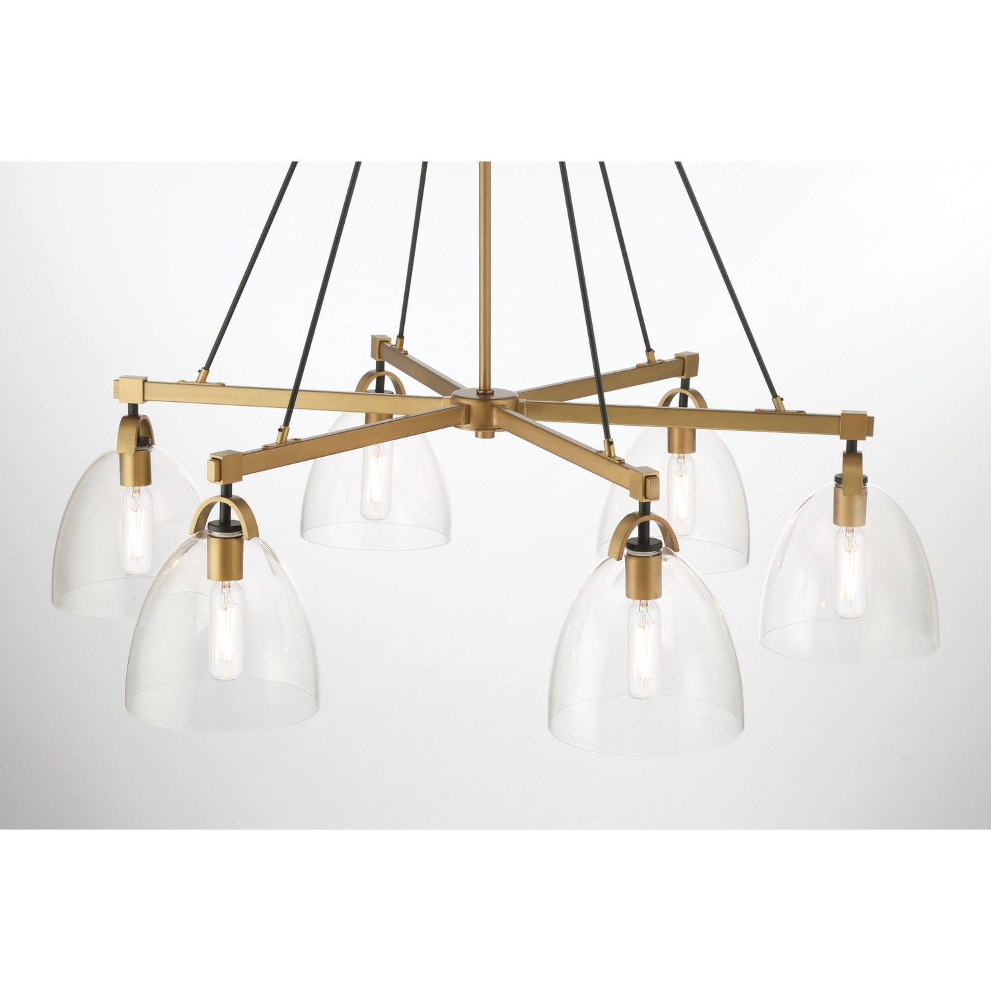 Sommersby 36" 6-Light Chandelier, Legacy Brass & Matte Coal Finish - Bees Lighting