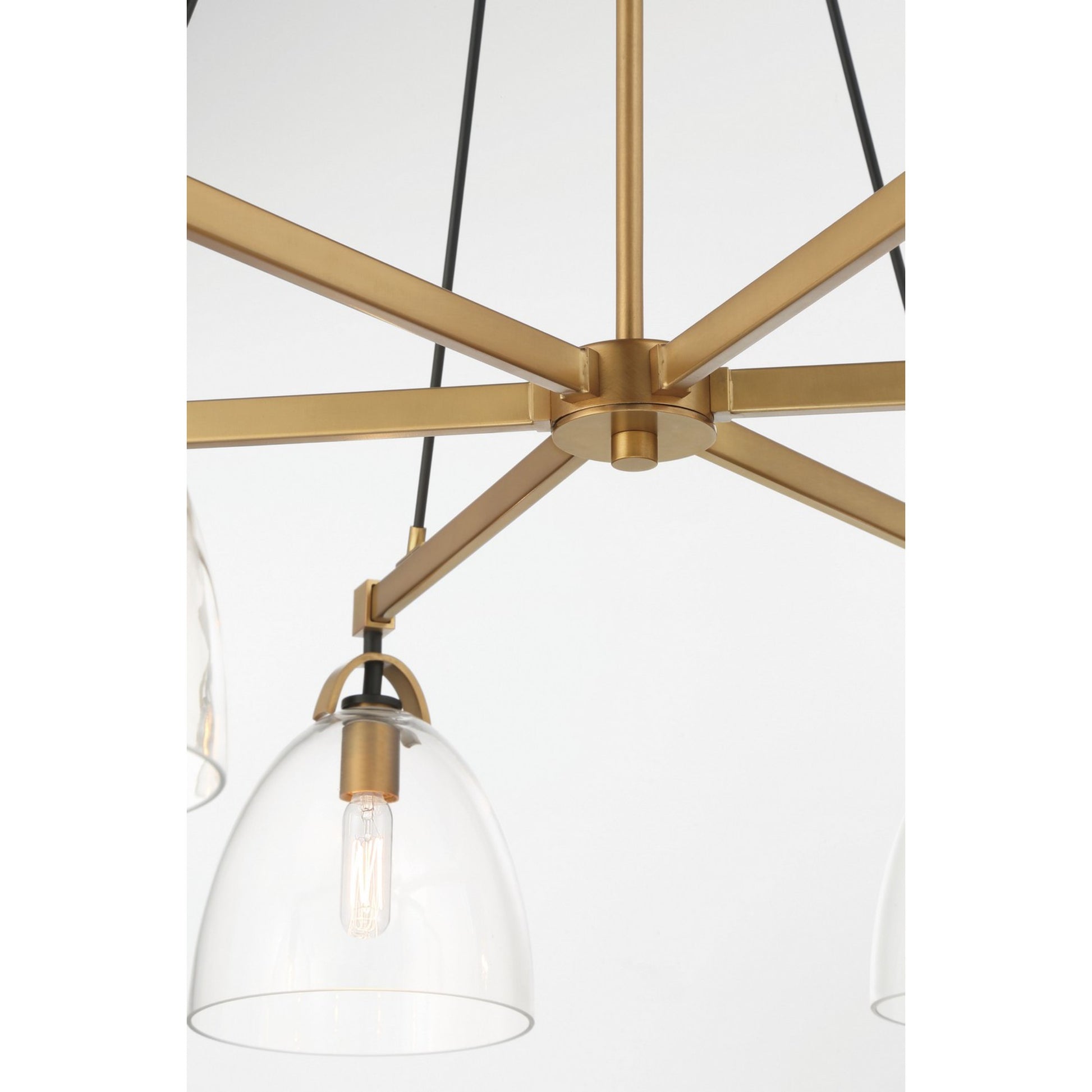 Sommersby 36" 6-Light Chandelier, Legacy Brass & Matte Coal Finish - Bees Lighting
