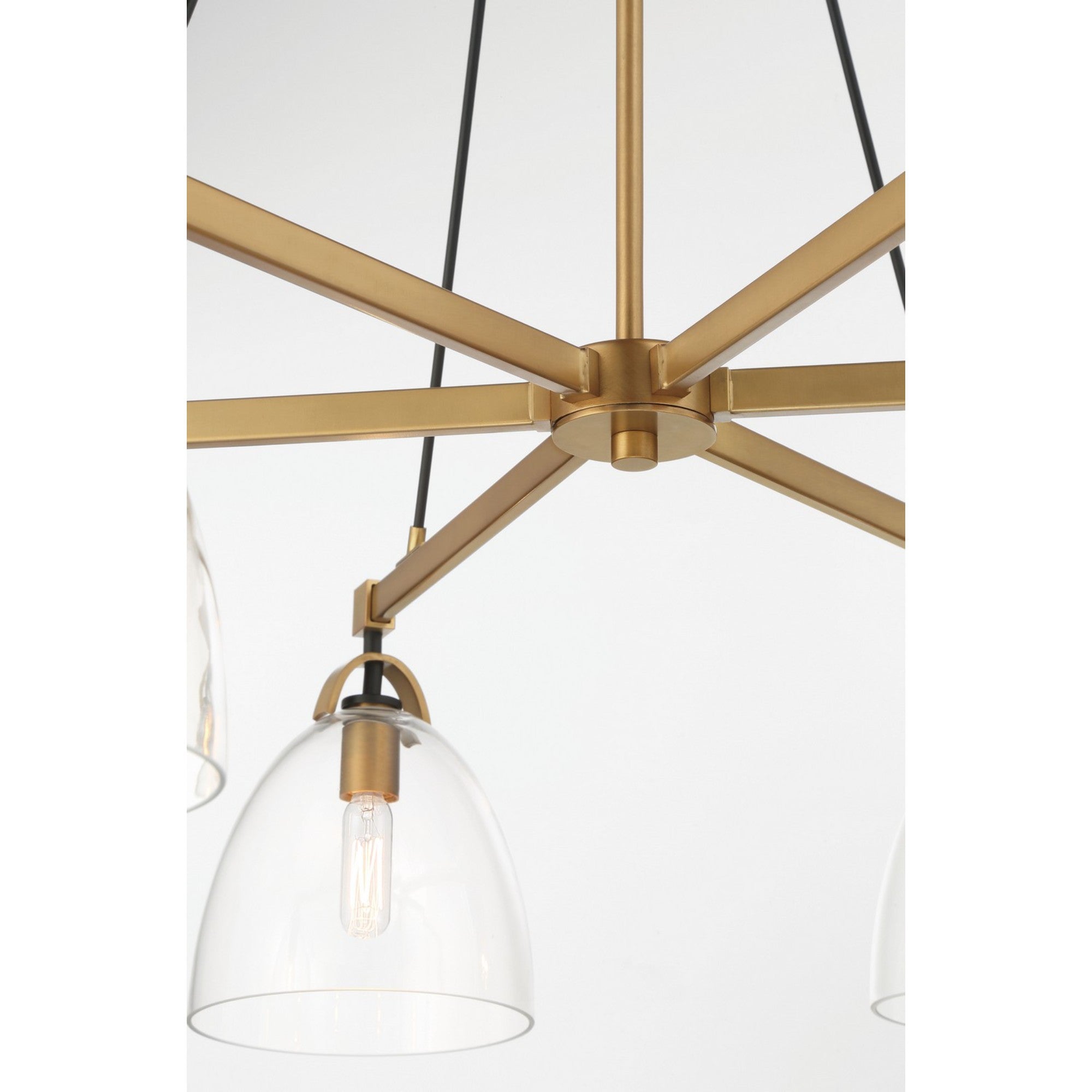 Sommersby 36" 6-Light Chandelier, Legacy Brass & Matte Coal Finish - Bees Lighting
