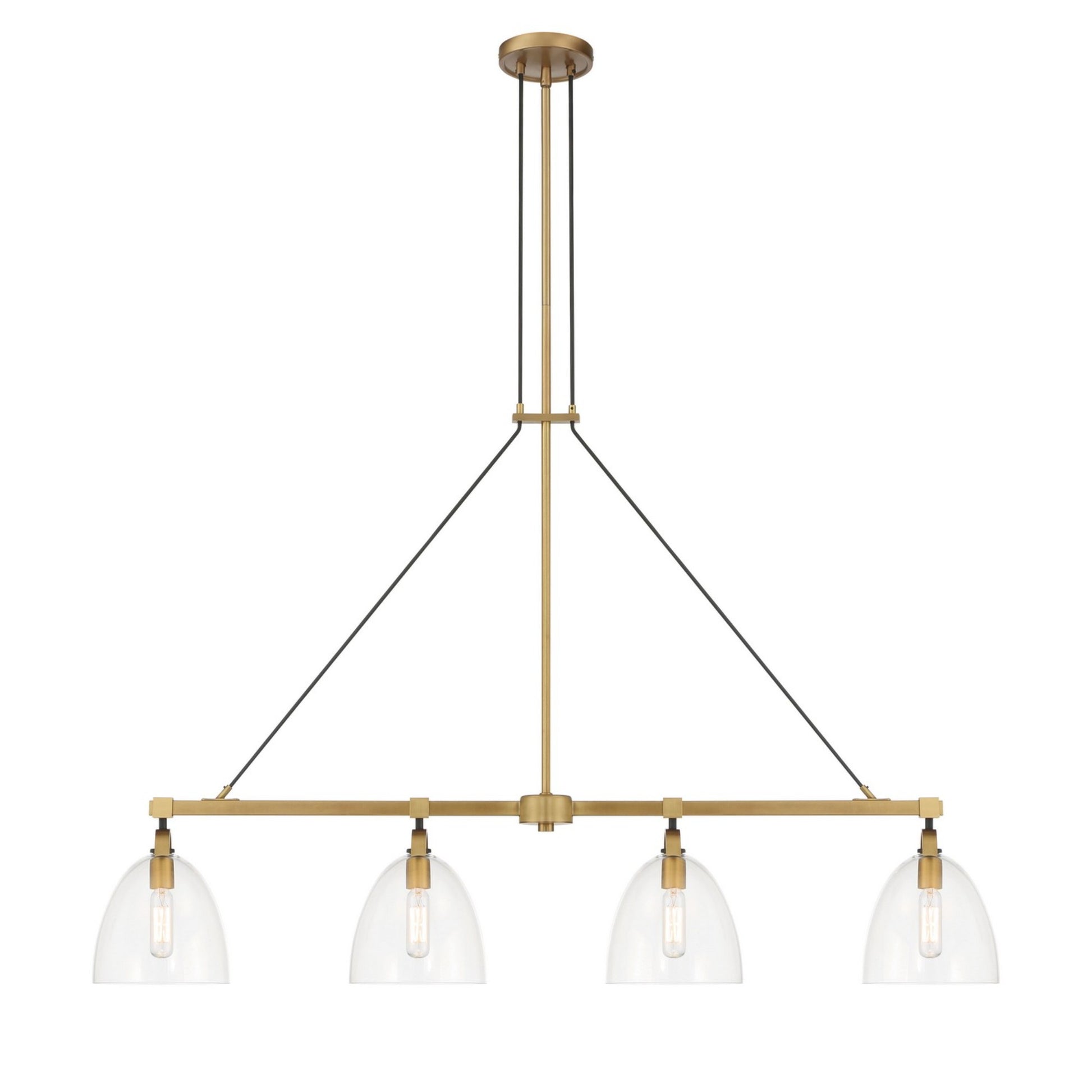 Sommersby 46" 4-Light Island Light, Legacy Brass & Matte Coal Finish - Bees Lighting