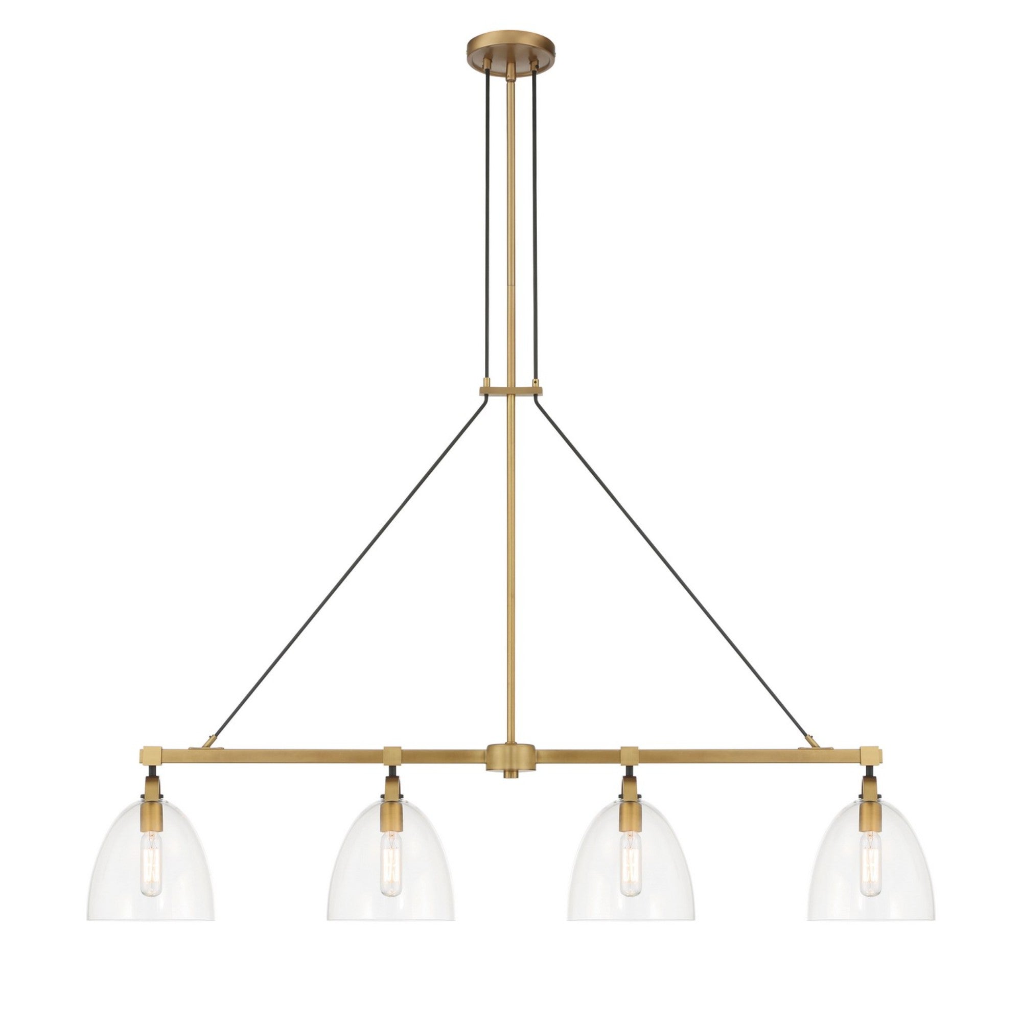 Sommersby 46" 4-Light Island Light, Legacy Brass & Matte Coal Finish - Bees Lighting