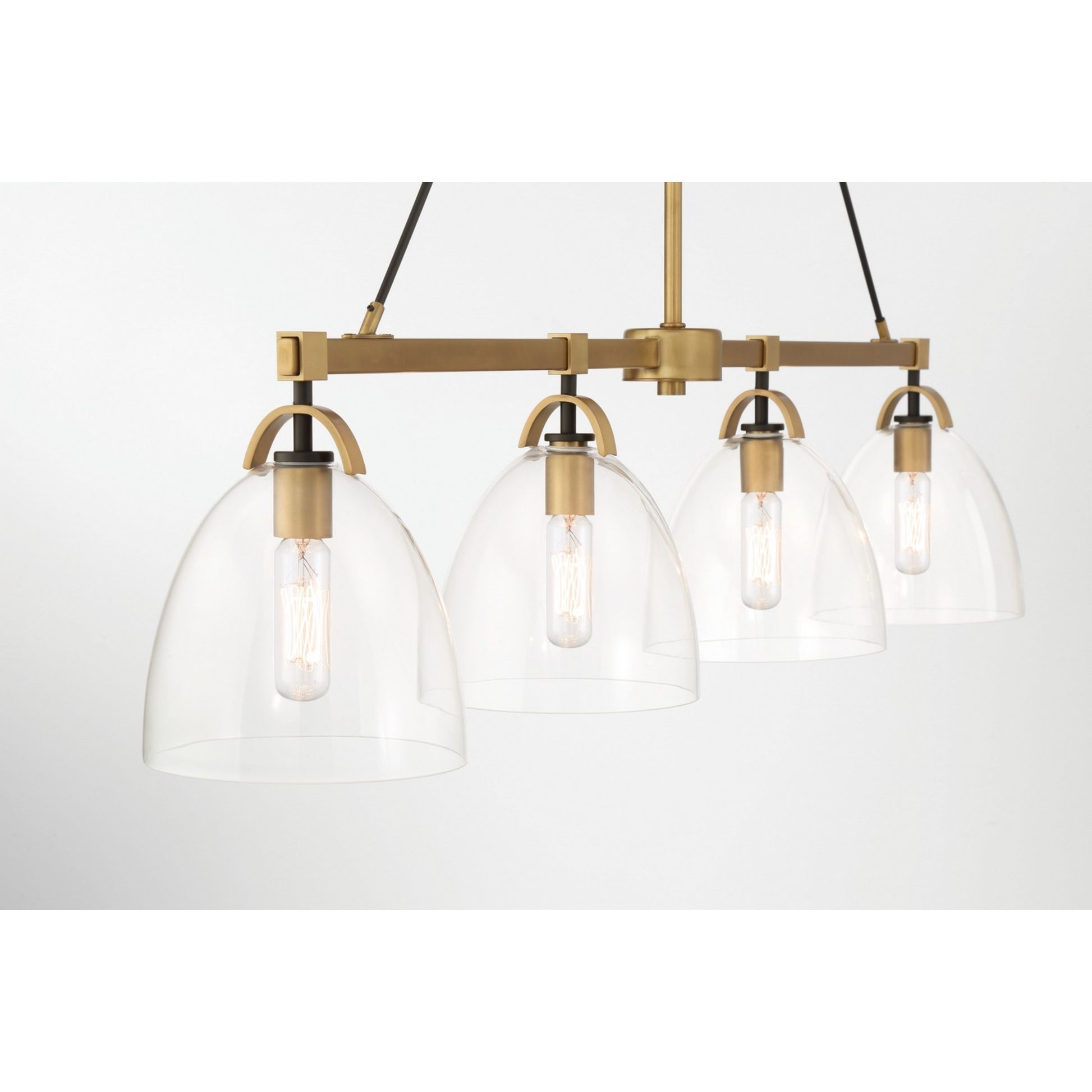 Sommersby 46" 4-Light Island Light, Legacy Brass & Matte Coal Finish - Bees Lighting