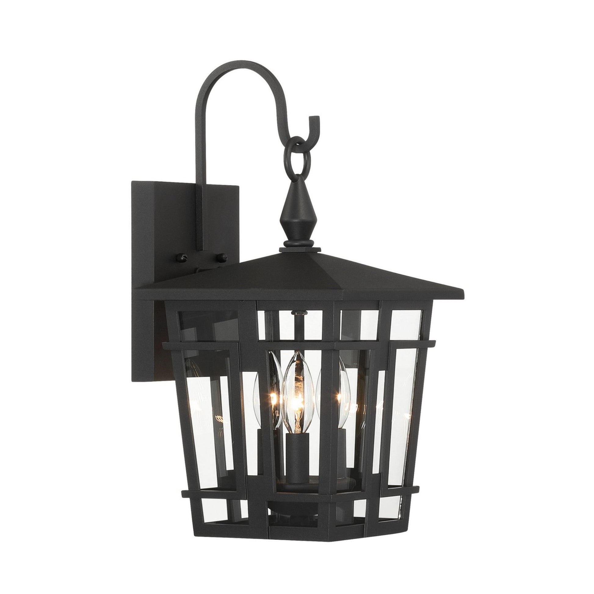 Fieldstone 18" 3-Light Outdoor Wall Sconce, Sand Coal Finish - Bees Lighting