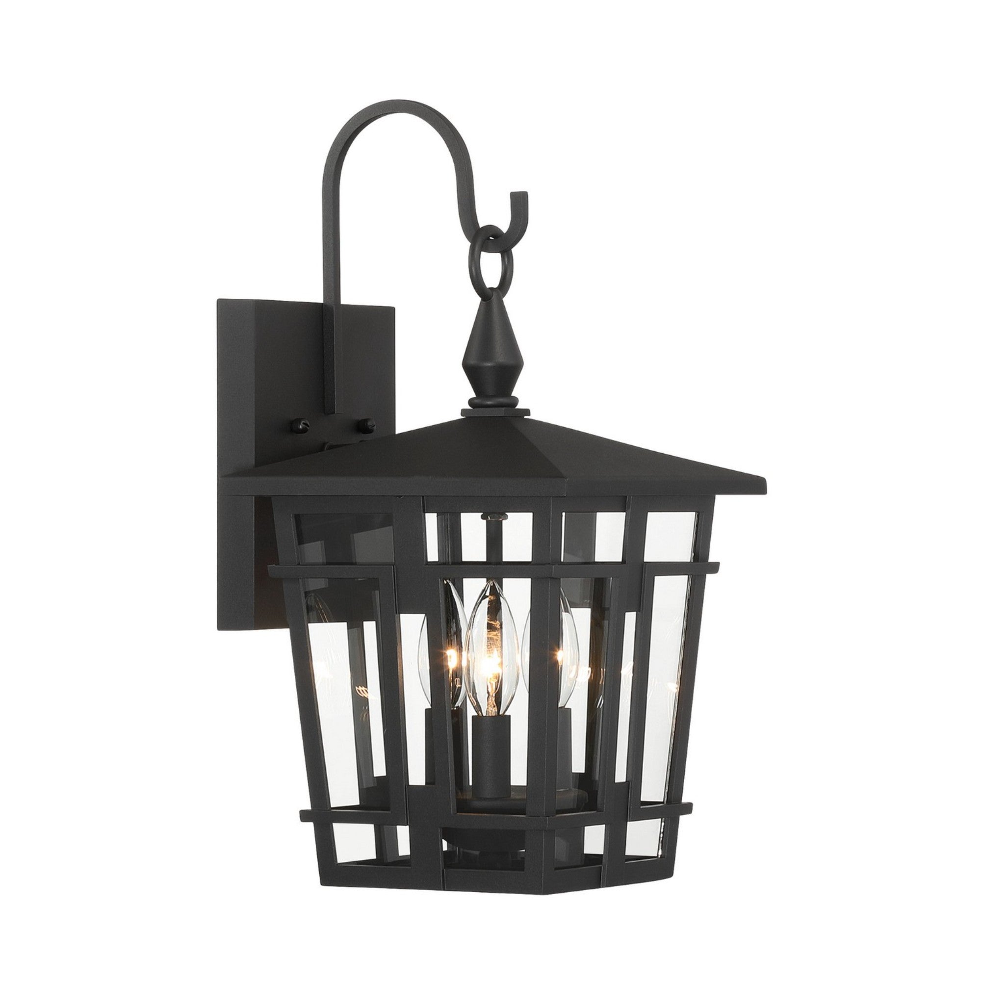 Fieldstone 18" 3-Light Outdoor Wall Sconce, Sand Coal Finish - Bees Lighting