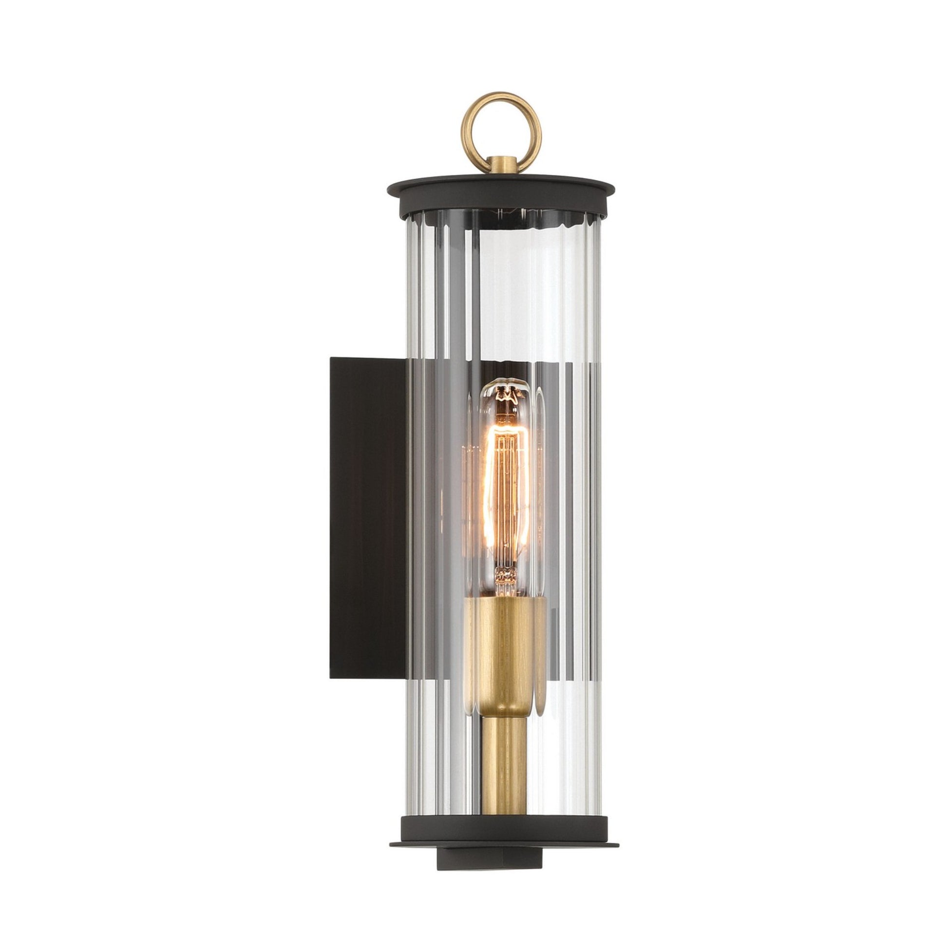 Cara 14" Outdoor Wall Sconce, Legacy Brass & Black Finish - Bees Lighting
