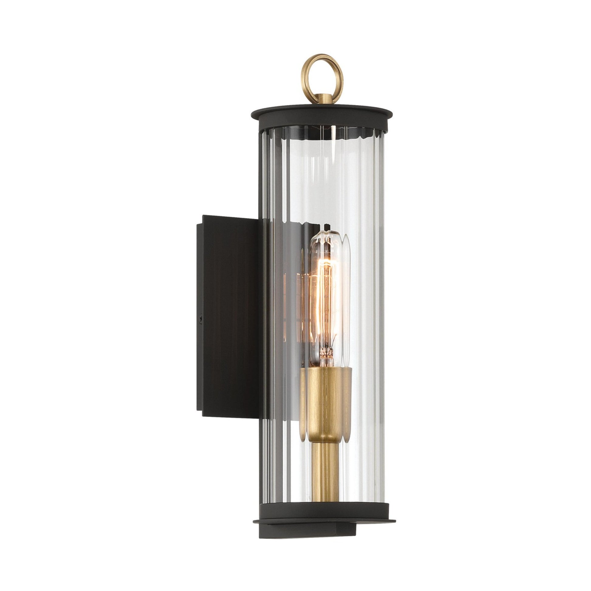 Cara 14" Outdoor Wall Sconce, Legacy Brass & Black Finish - Bees Lighting