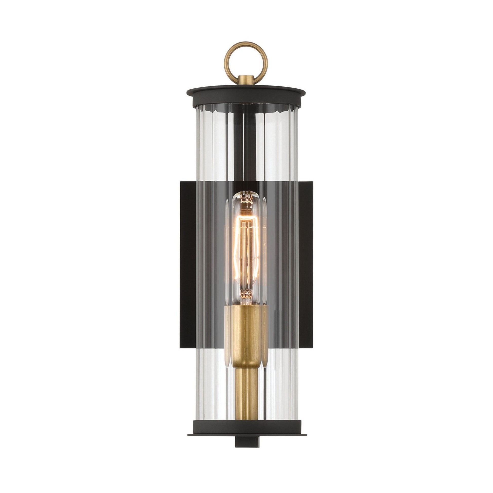 Cara 14" Outdoor Wall Sconce, Legacy Brass & Black Finish - Bees Lighting