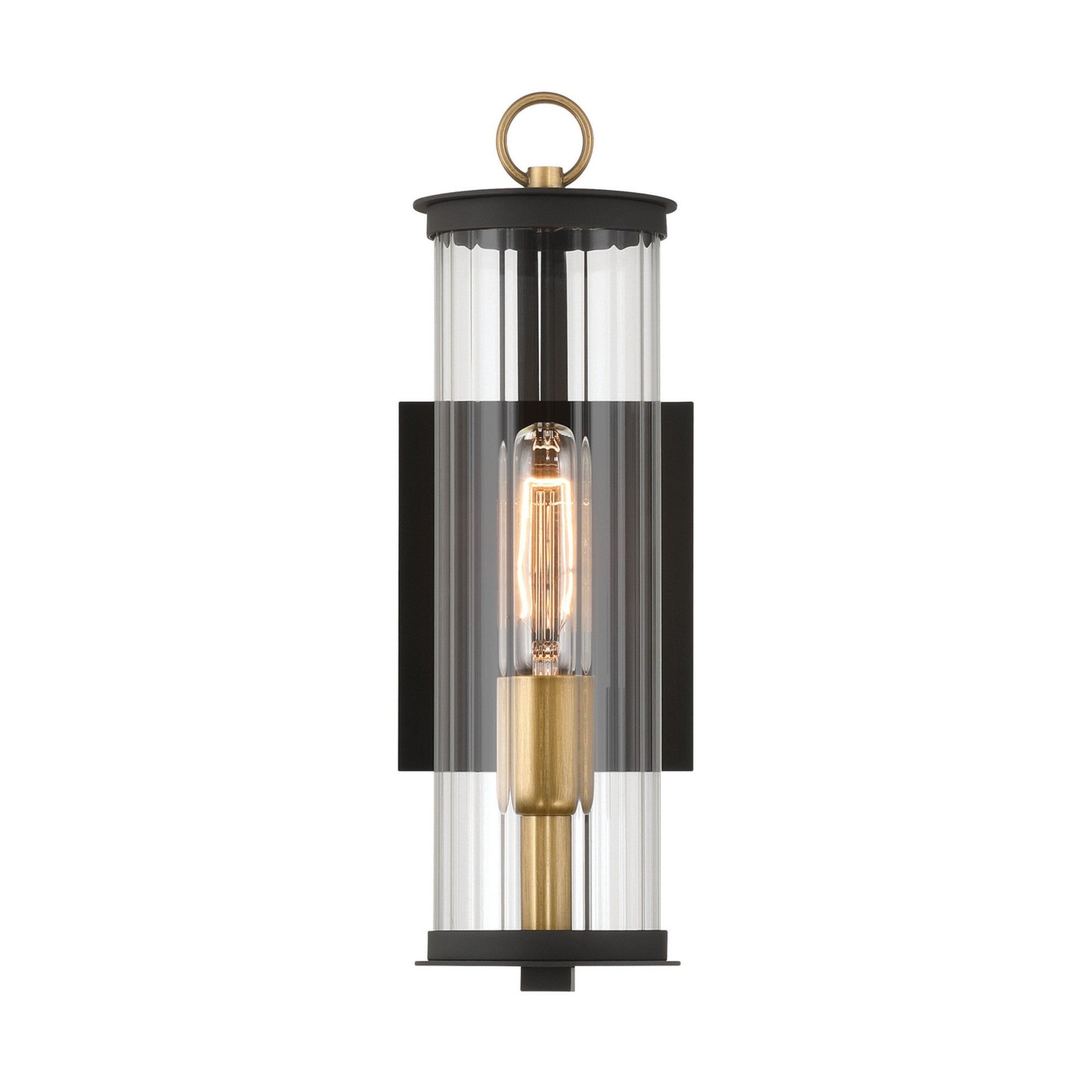 Cara 14" Outdoor Wall Sconce, Legacy Brass & Black Finish - Bees Lighting