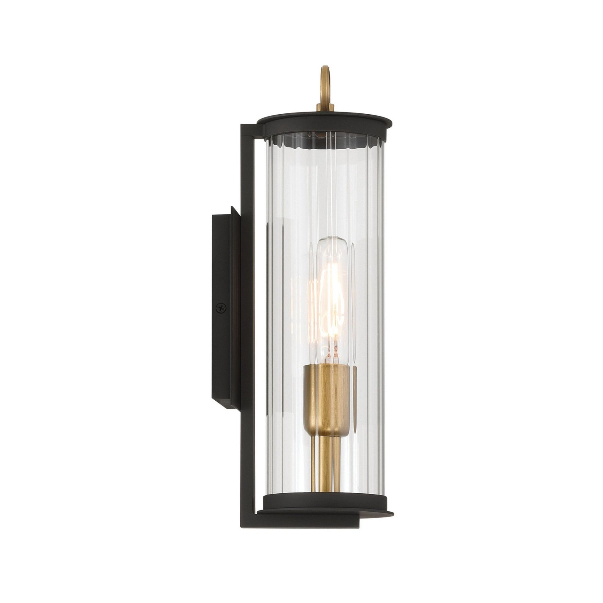 Cara 14" Outdoor Wall Sconce, Legacy Brass & Black Finish - Bees Lighting