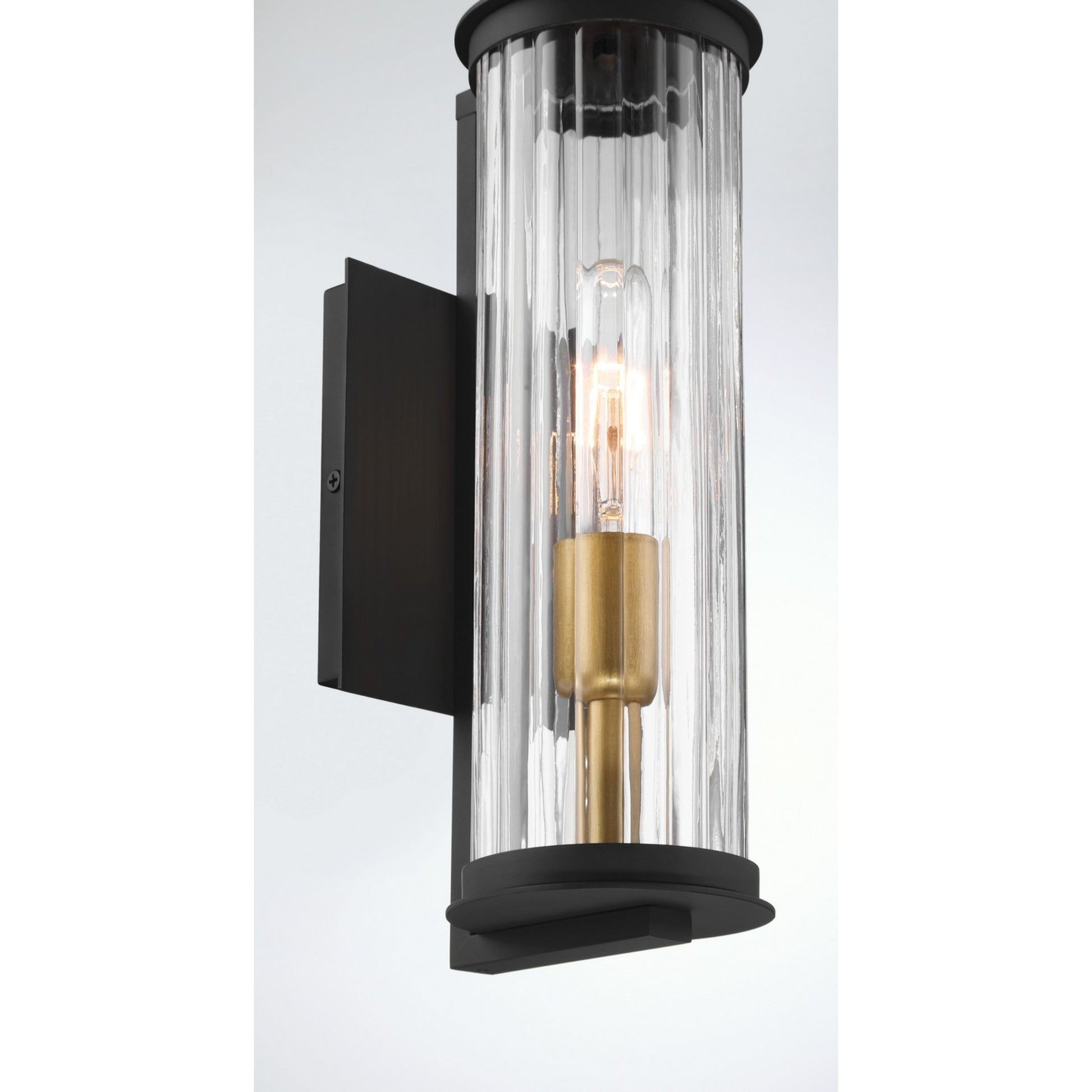 Cara 14" Outdoor Wall Sconce, Legacy Brass & Black Finish - Bees Lighting