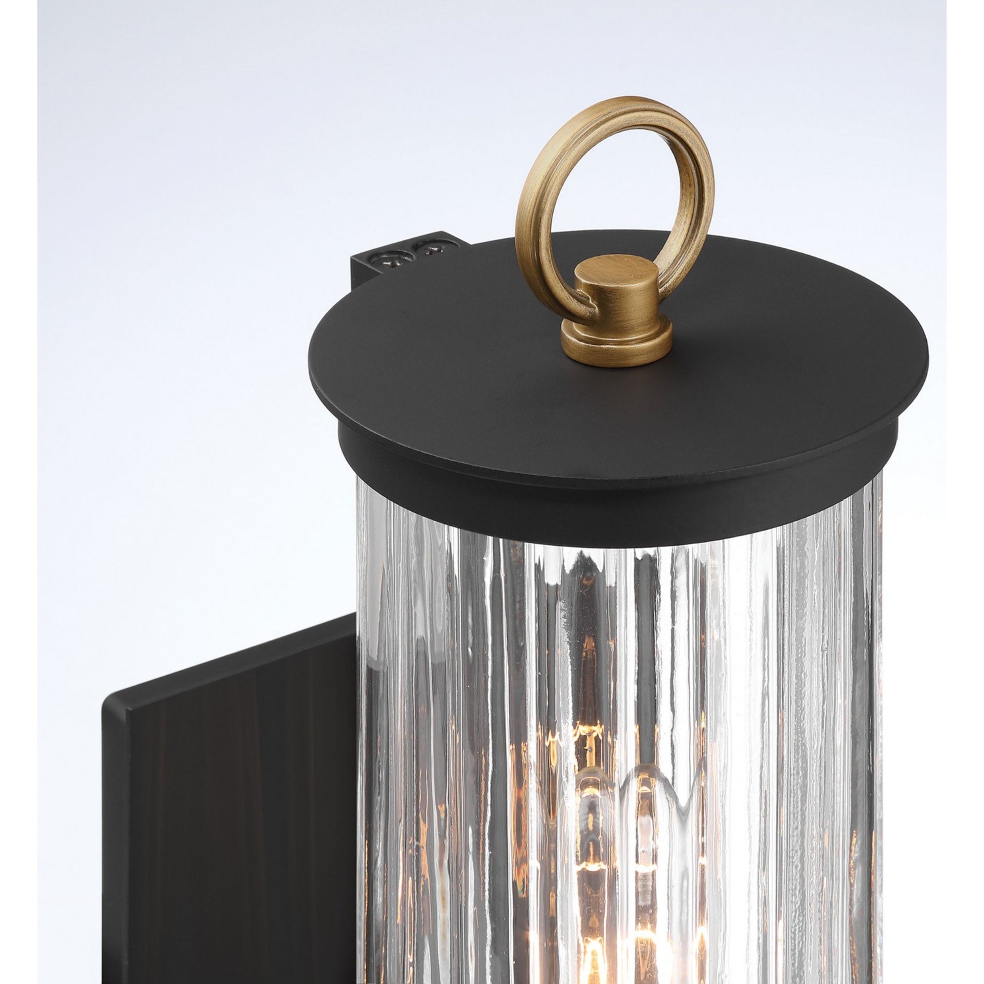Cara 14" Outdoor Wall Sconce, Legacy Brass & Black Finish - Bees Lighting