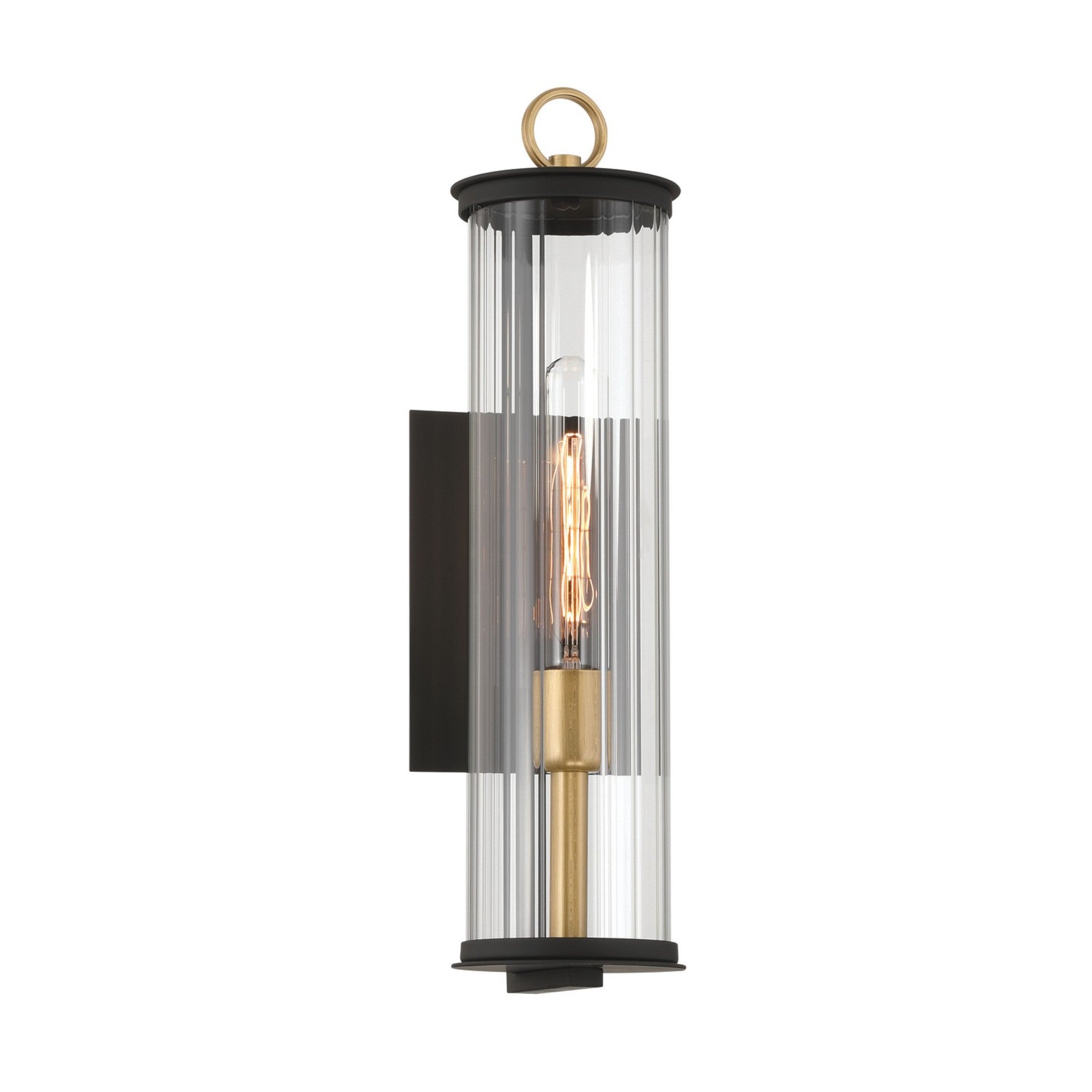 Cara 19" Outdoor Wall Sconce, Legacy Brass & Black Finish - Bees Lighting