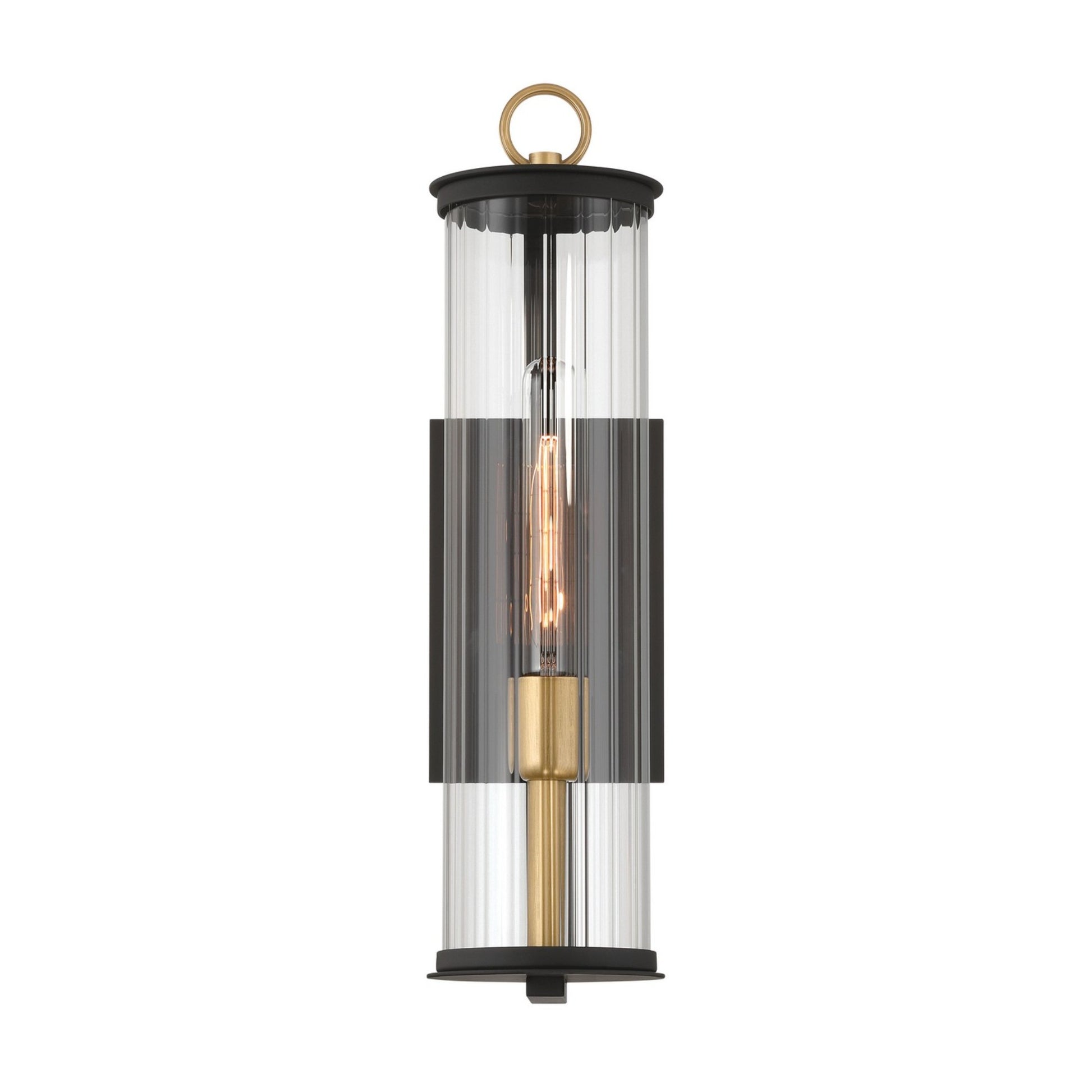 Cara 19" Outdoor Wall Sconce, Legacy Brass & Black Finish - Bees Lighting