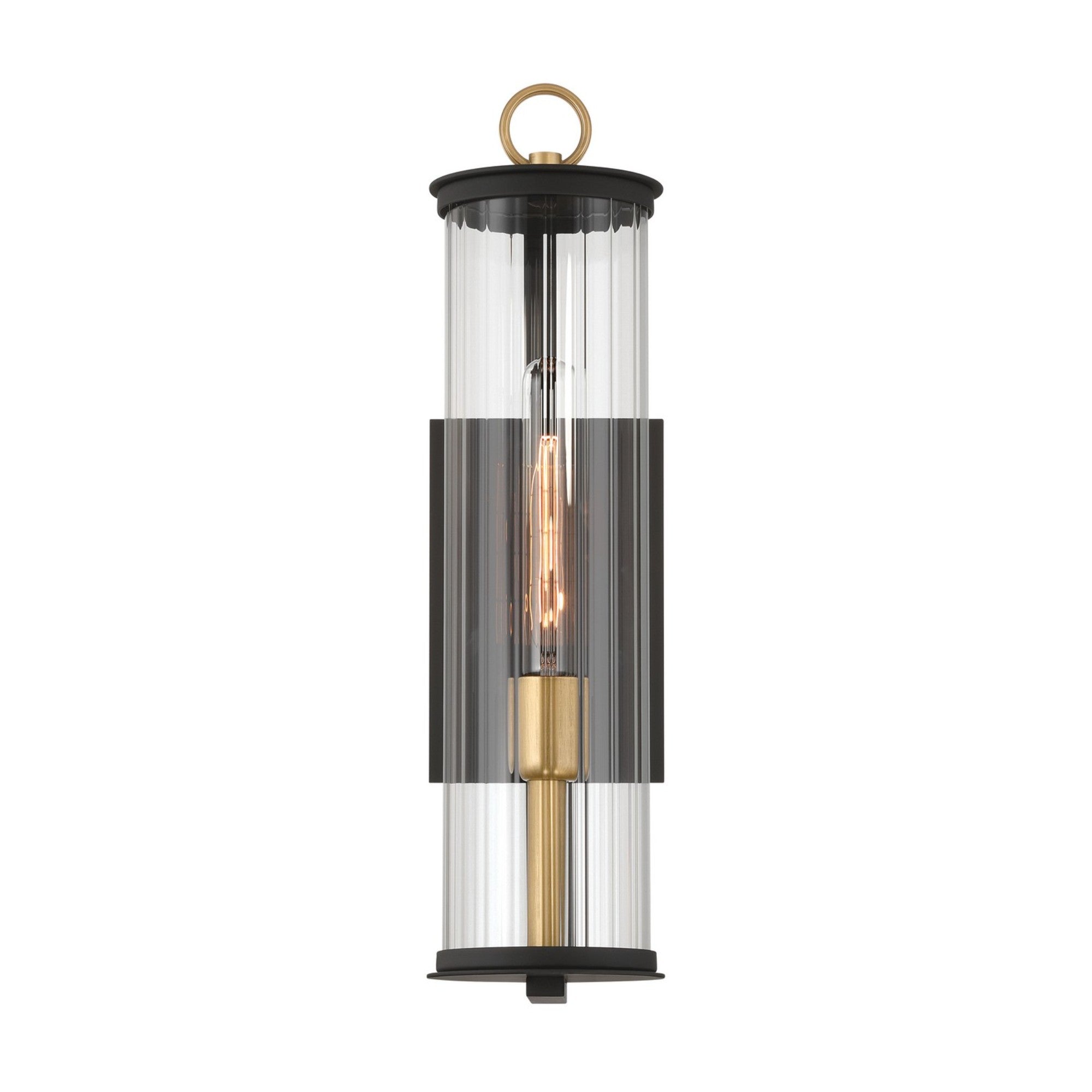 Cara 19" Outdoor Wall Sconce, Legacy Brass & Black Finish - Bees Lighting