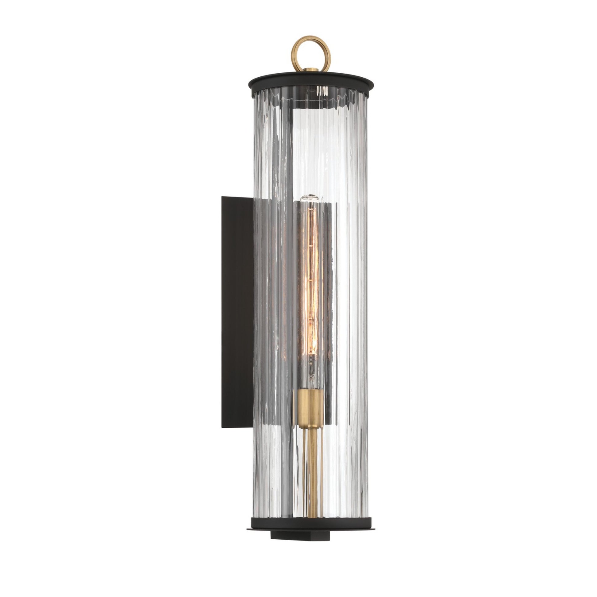 Cara 28" Outdoor Wall Sconce, Legacy Brass & Black Finish - Bees Lighting