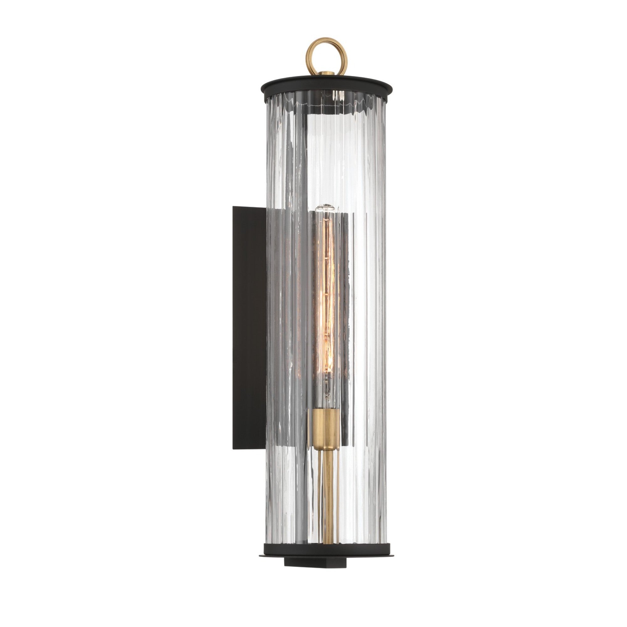 Cara 28" Outdoor Wall Sconce, Legacy Brass & Black Finish - Bees Lighting