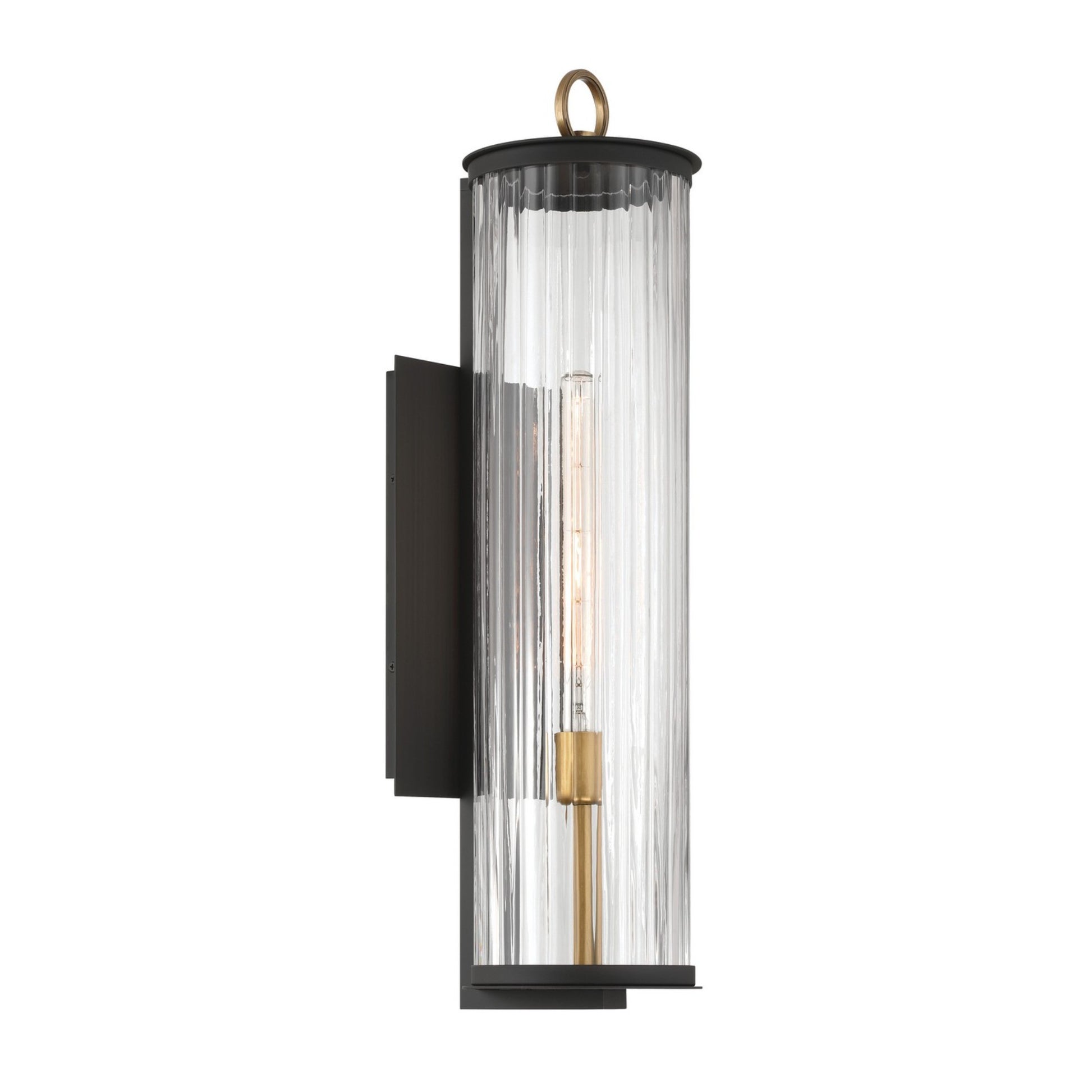 Cara 28" Outdoor Wall Sconce, Legacy Brass & Black Finish - Bees Lighting