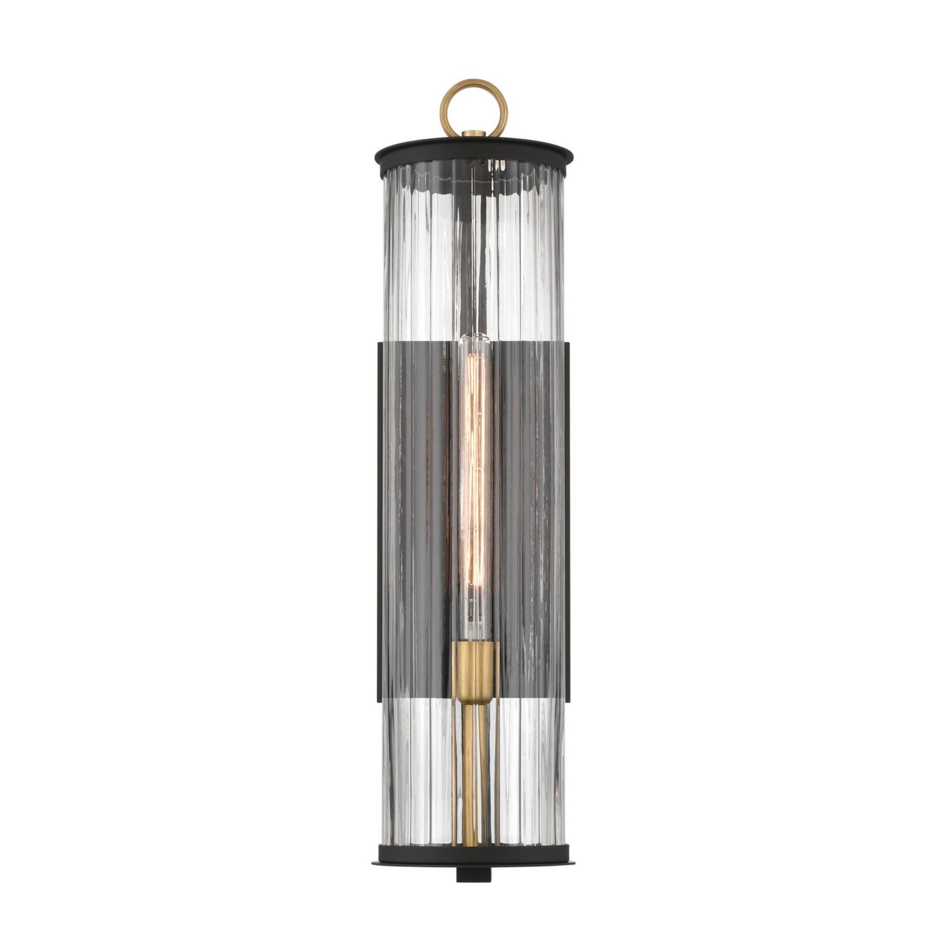 Cara 28" Outdoor Wall Sconce, Legacy Brass & Black Finish - Bees Lighting