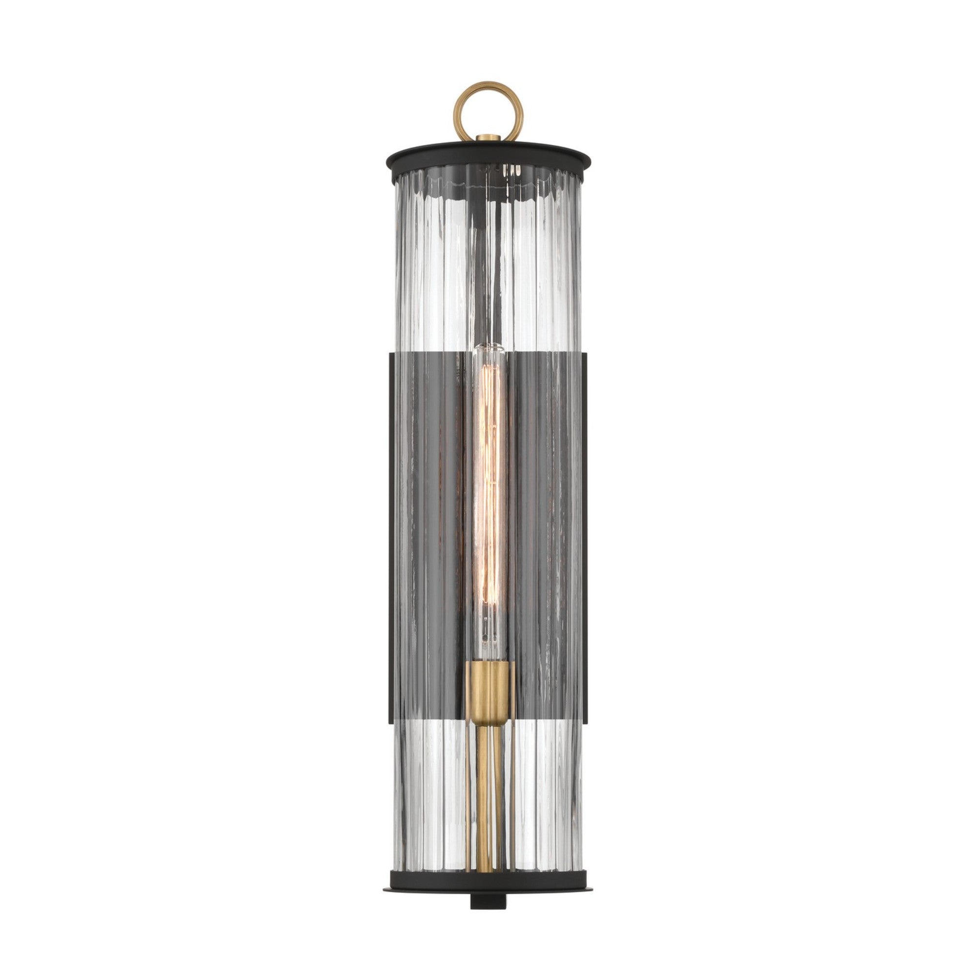 Cara 28" Outdoor Wall Sconce, Legacy Brass & Black Finish - Bees Lighting