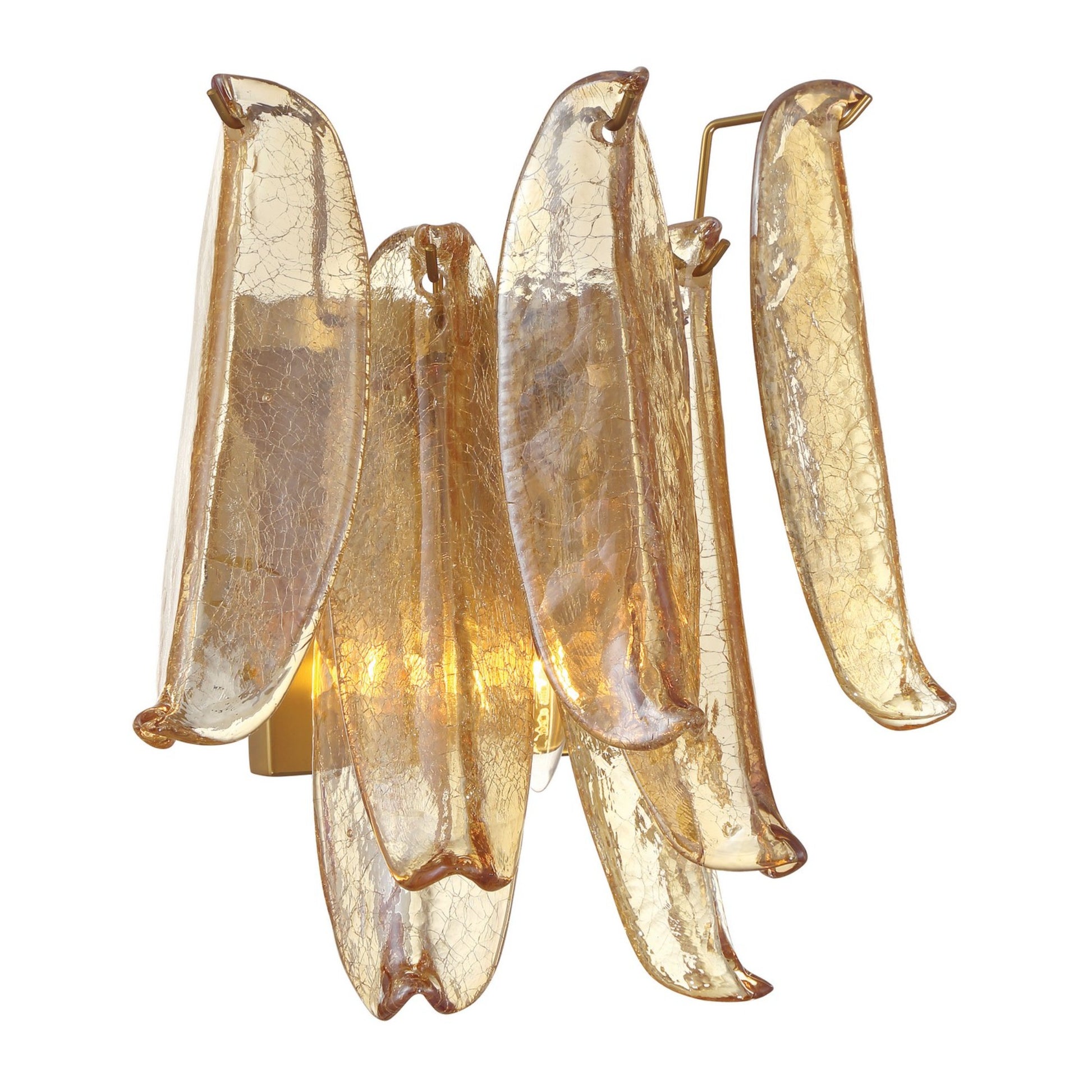 Regent 13" 2-Light Wall Sconce, Legacy Brass with Amber Glass Finish - Bees Lighting