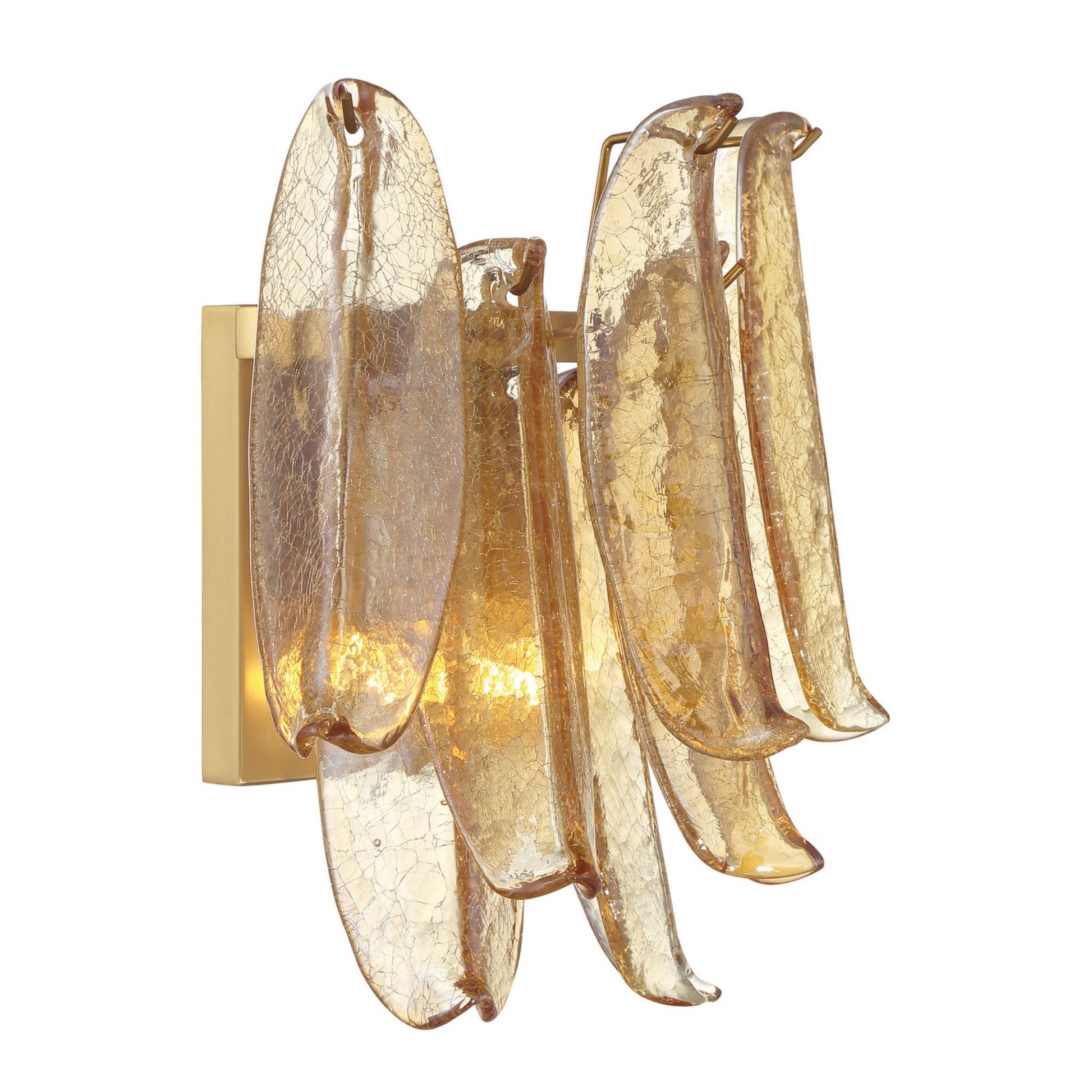 Regent 13" 2-Light Wall Sconce, Legacy Brass with Amber Glass Finish - Bees Lighting