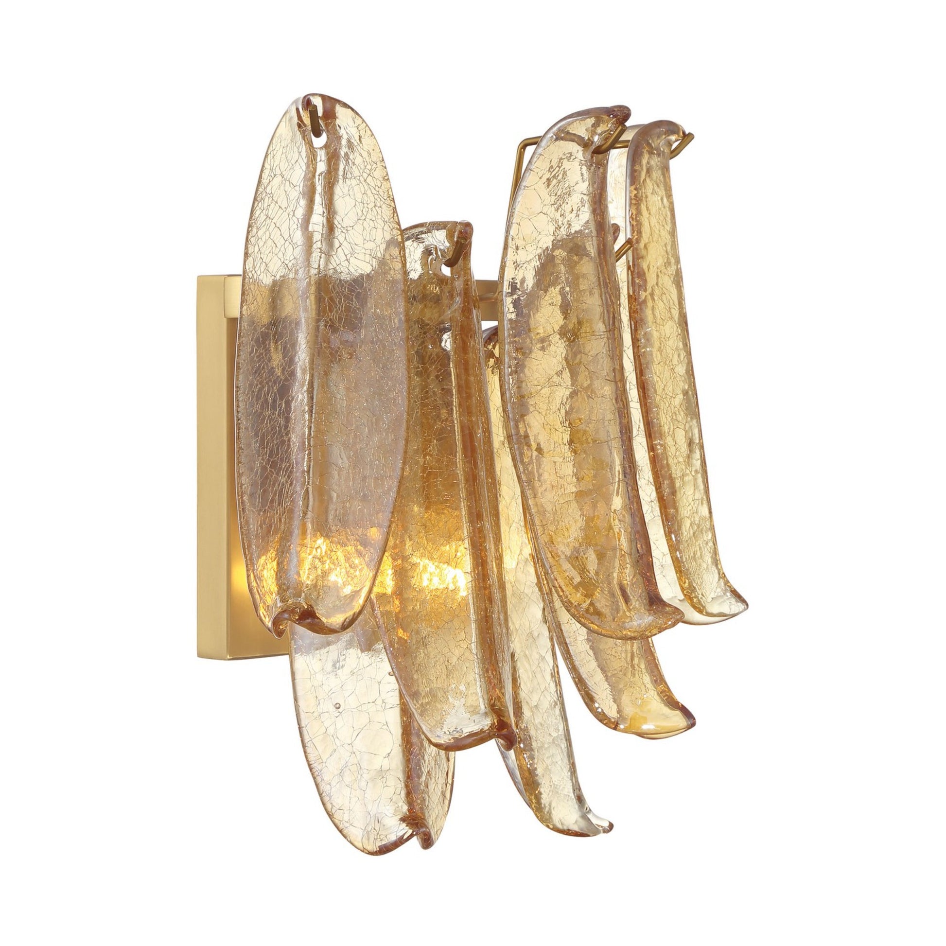 Regent 13" 2-Light Wall Sconce, Legacy Brass with Amber Glass Finish - Bees Lighting