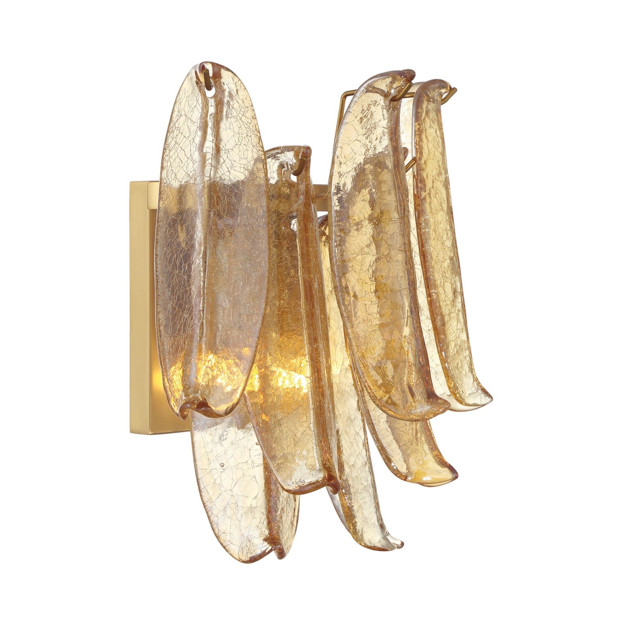 Regent 13" 2-Light Wall Sconce, Legacy Brass with Amber Glass Finish - Bees Lighting