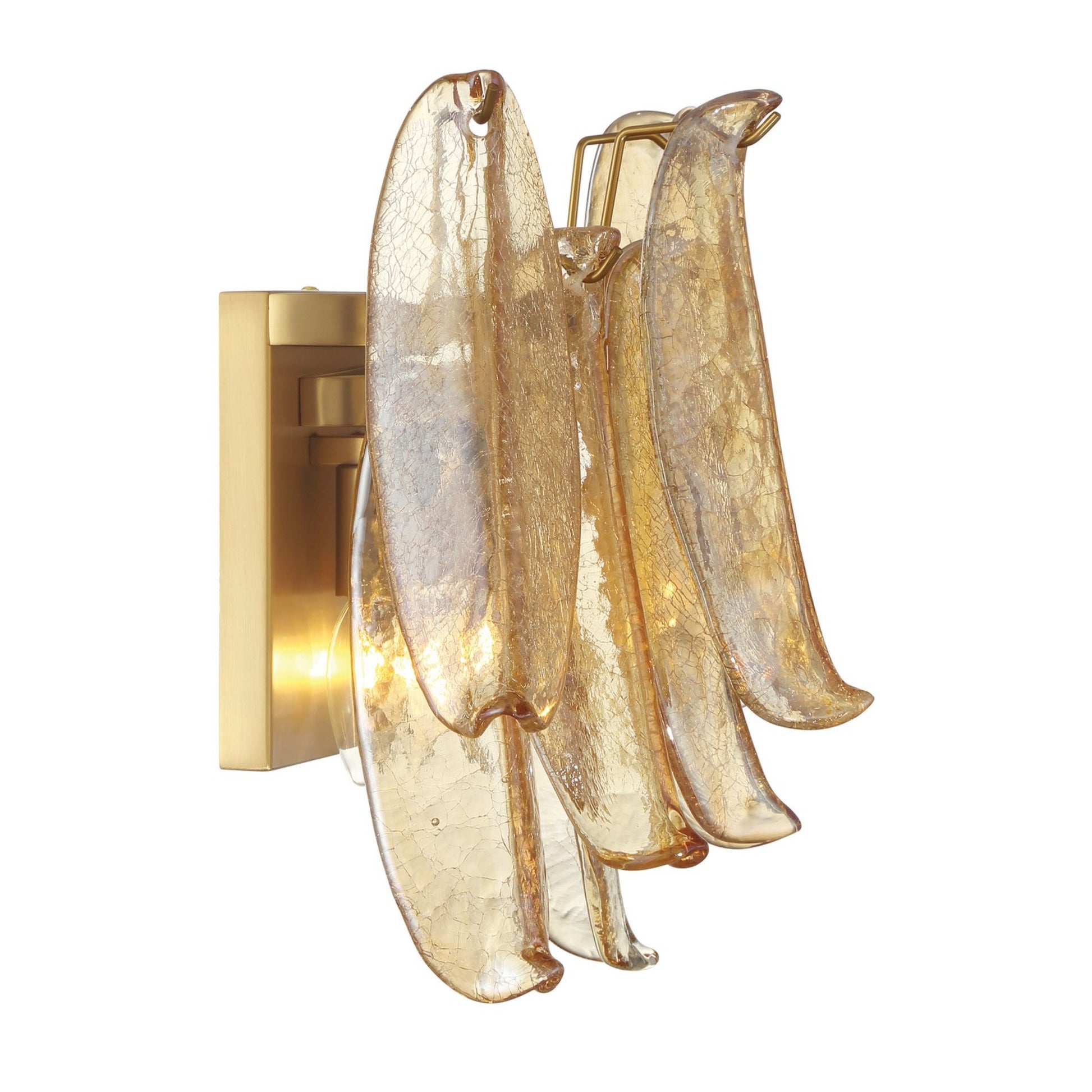 Regent 13" 2-Light Wall Sconce, Legacy Brass with Amber Glass Finish - Bees Lighting