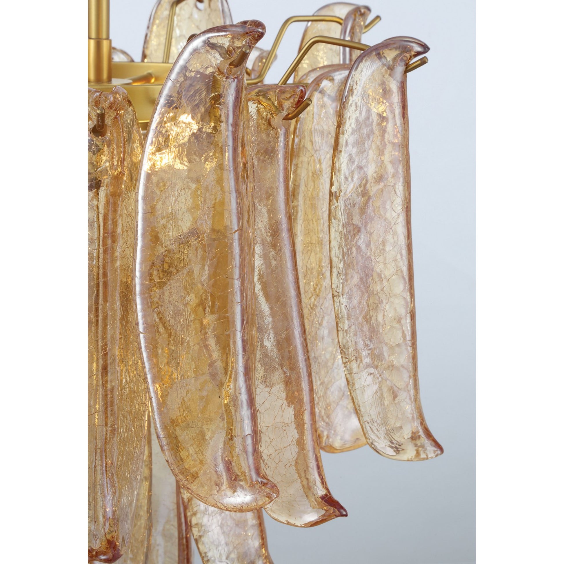 Regent 18" 4-Light Chandelier, Legacy Brass with Amber Glass Finish - Bees Lighting