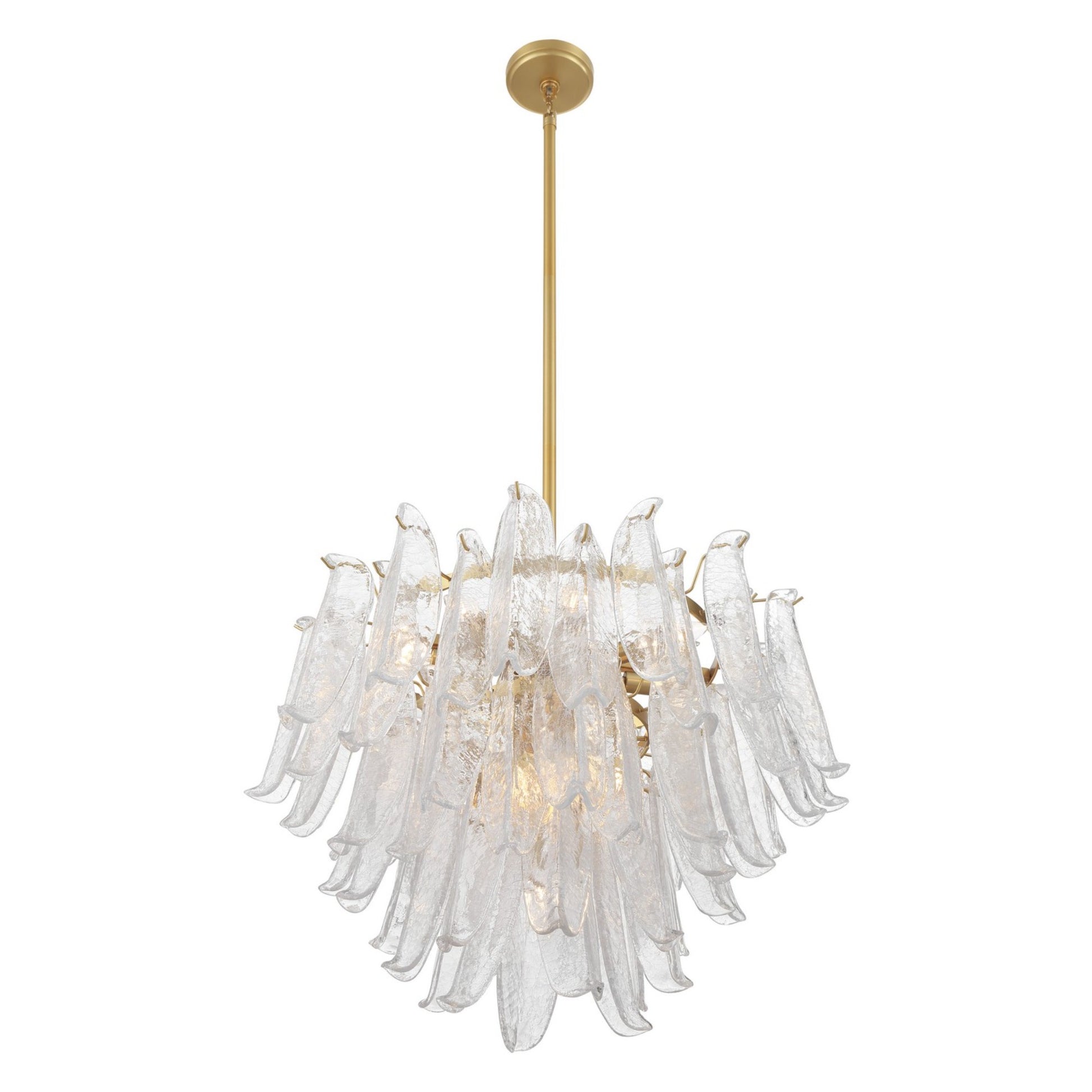 Regent 28" 13-Light Chandelier, Legacy Brass with White Glass Finish - Bees Lighting