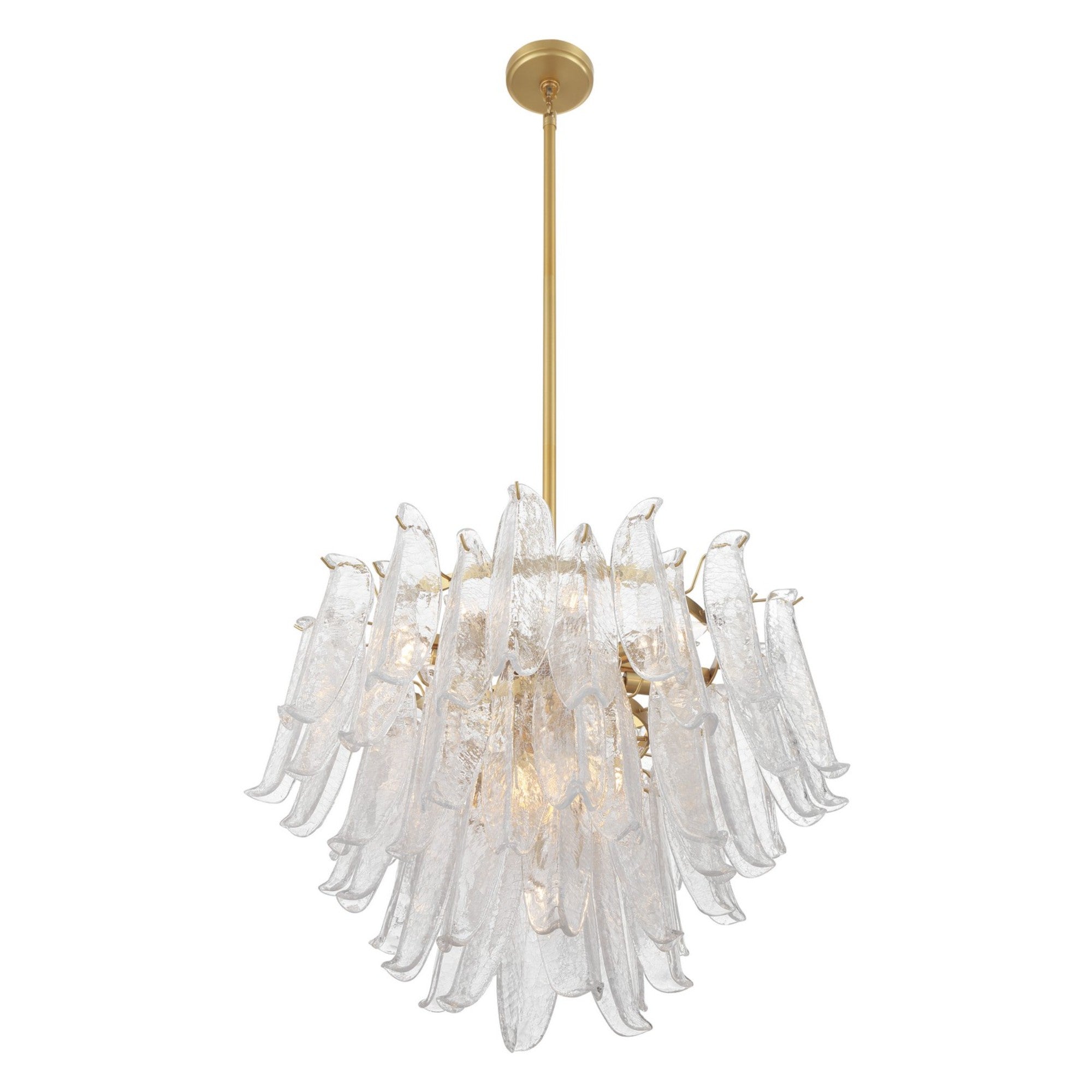 Regent 28" 13-Light Chandelier, Legacy Brass with White Glass Finish - Bees Lighting