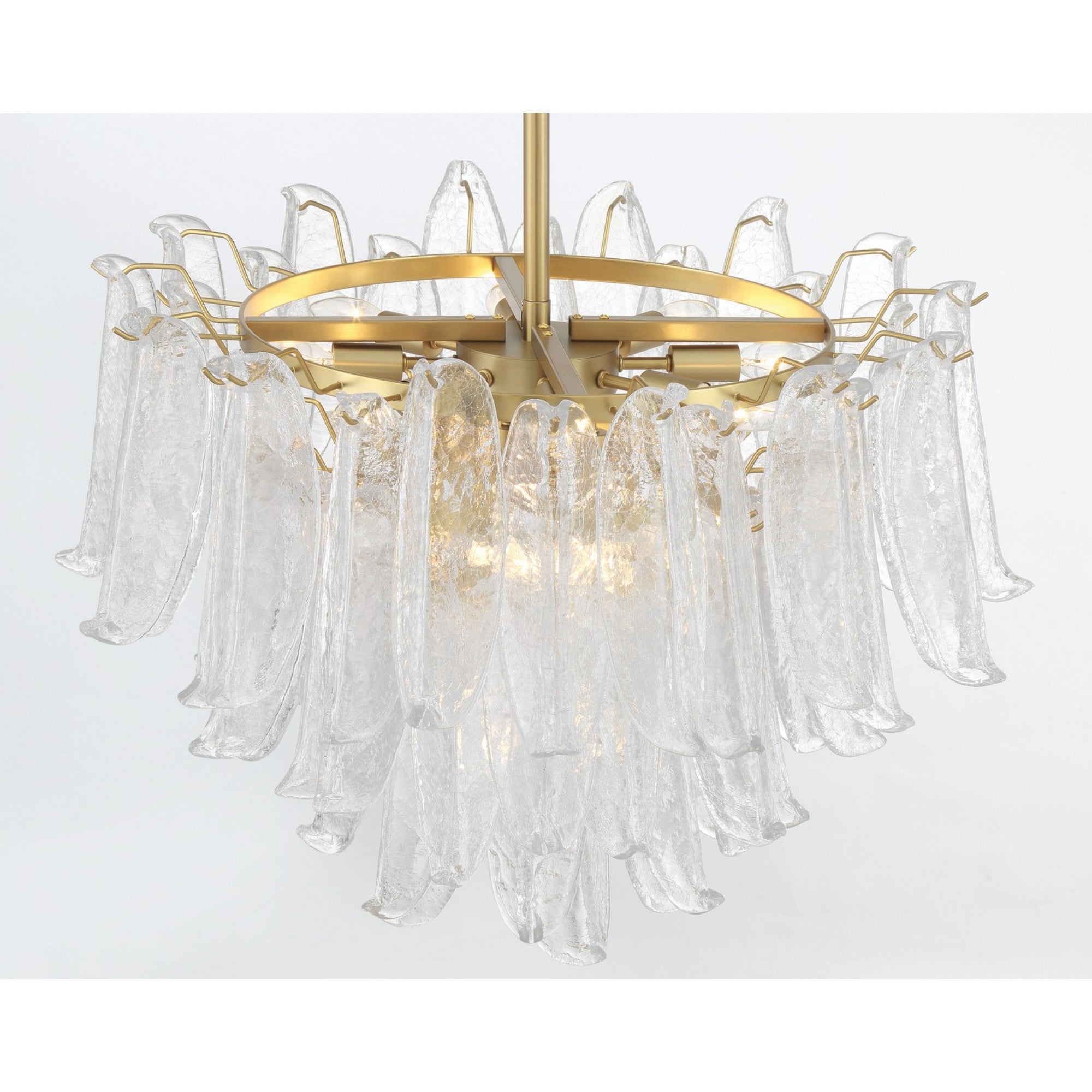 Regent 28" 13-Light Chandelier, Legacy Brass with White Glass Finish - Bees Lighting