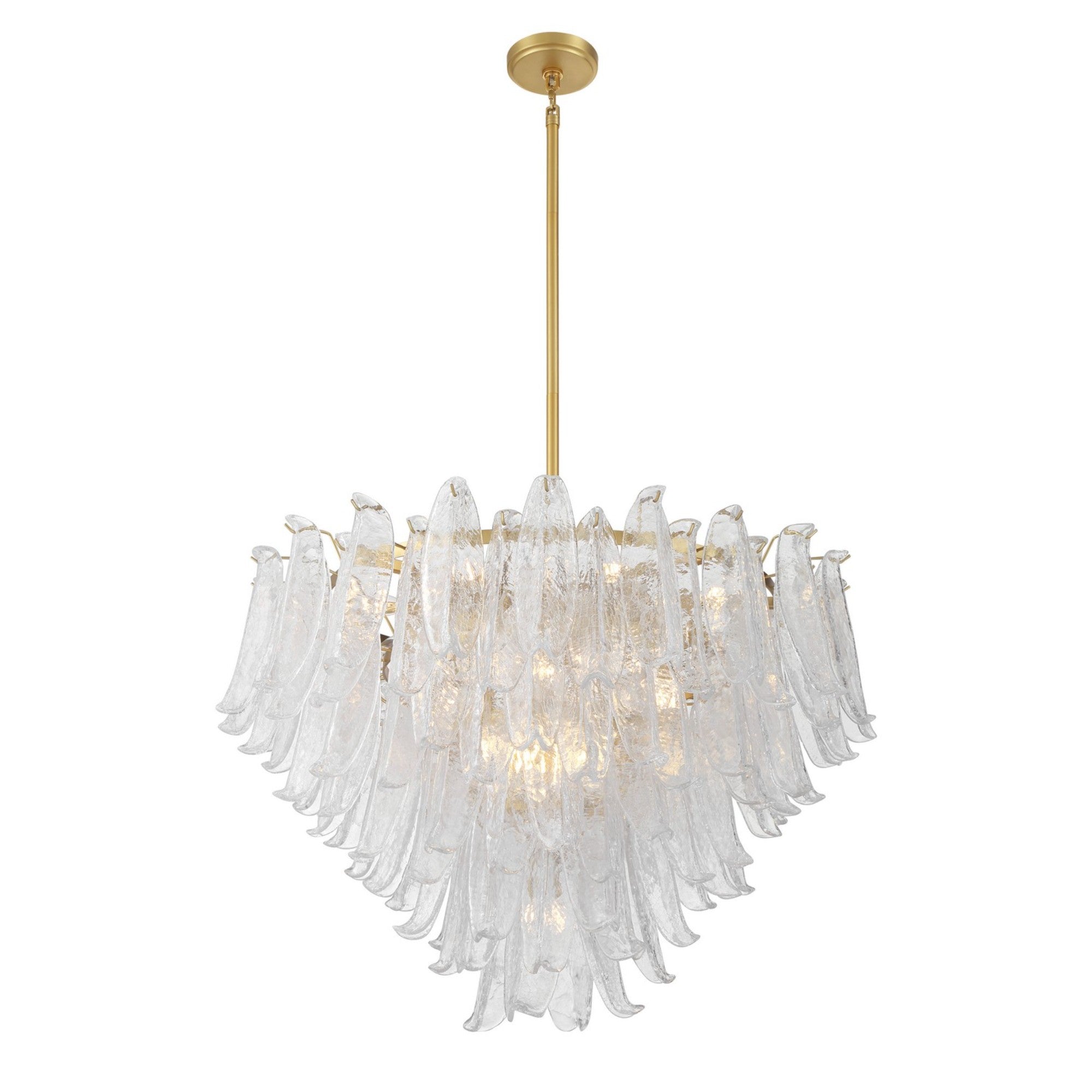 Regent 37" 17-Light Chandelier, Legacy Brass with White Glass Finish - Bees Lighting