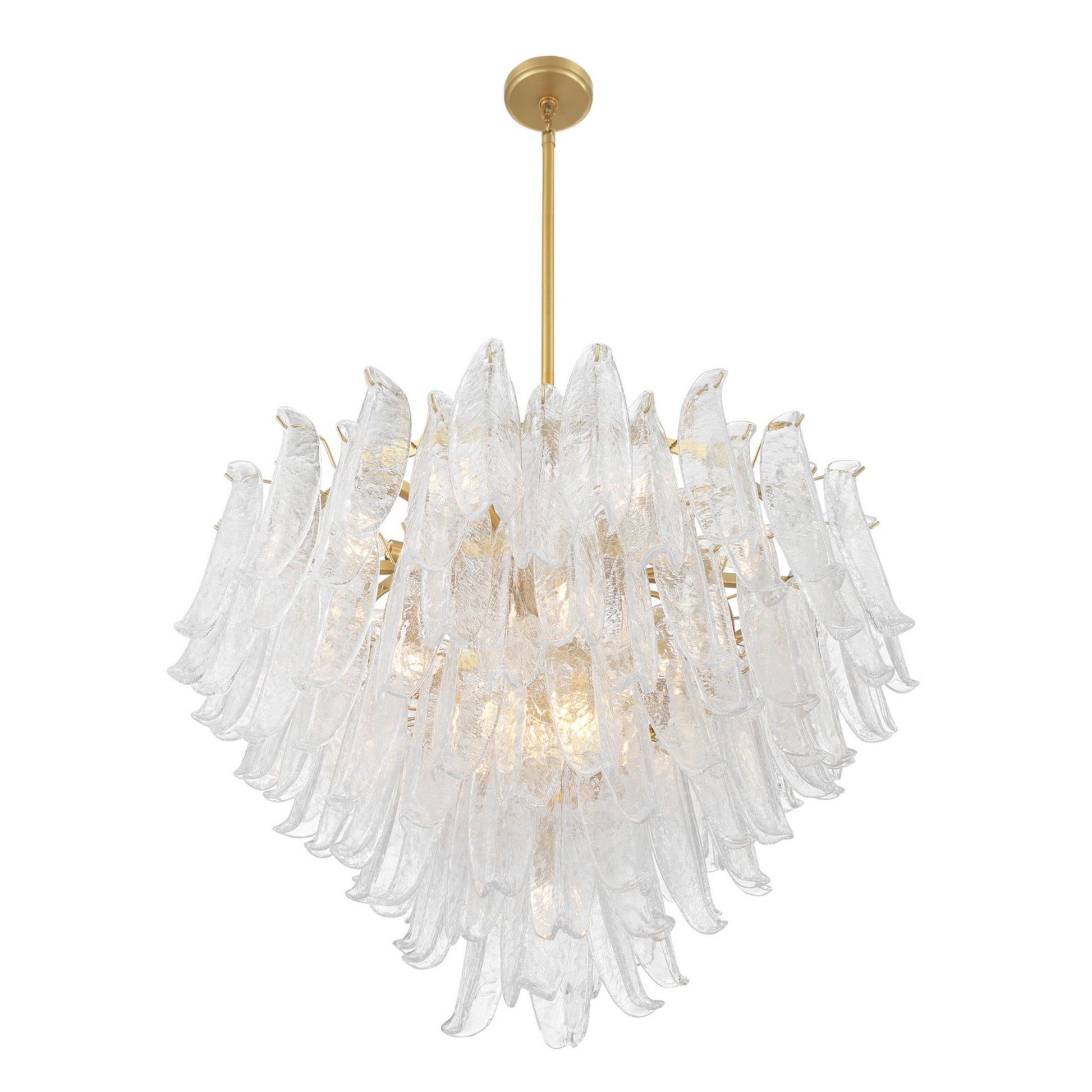 Regent 37" 17-Light Chandelier, Legacy Brass with White Glass Finish - Bees Lighting