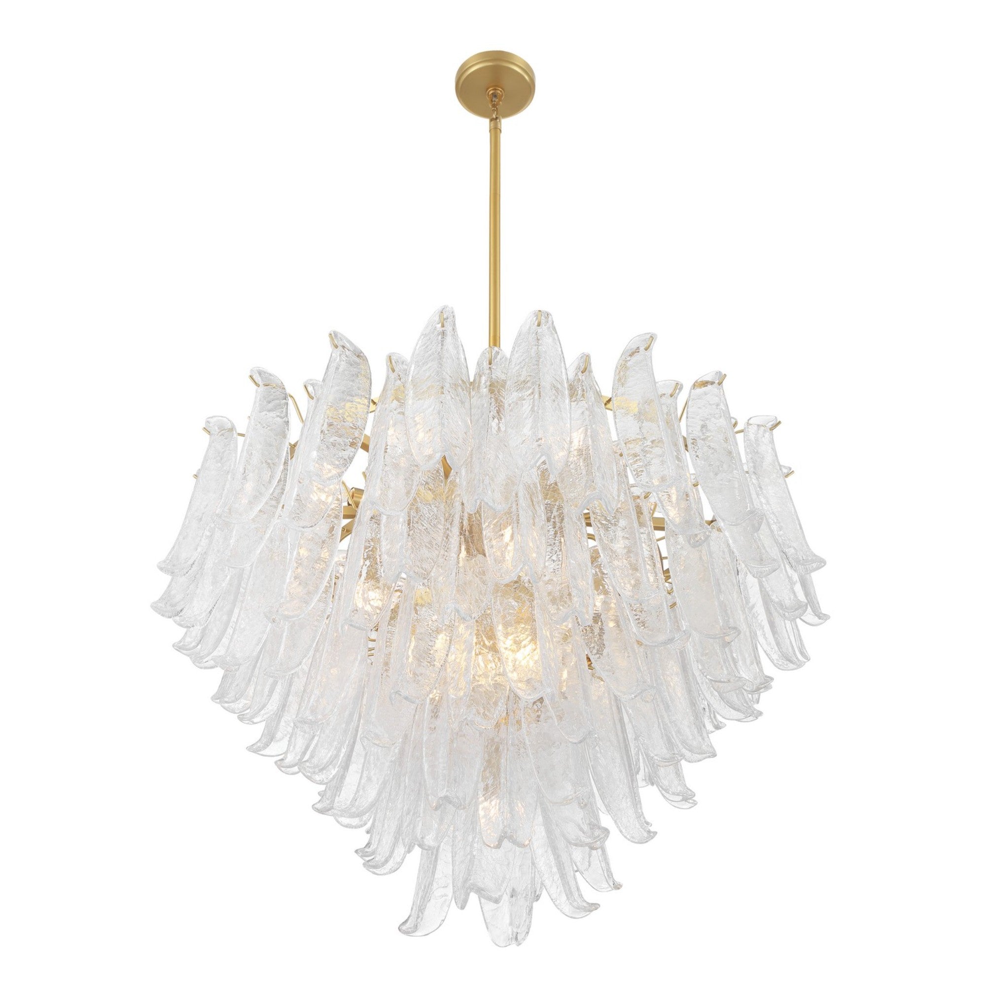 Regent 37" 17-Light Chandelier, Legacy Brass with White Glass Finish - Bees Lighting